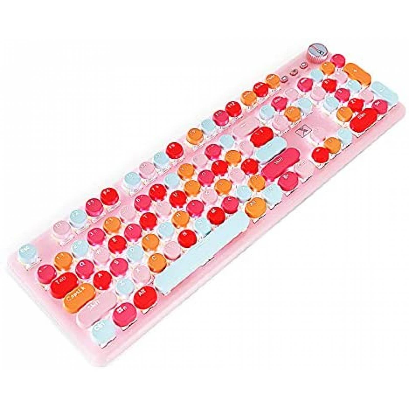 Teclado N/A K520 Mecanico USB Gaming Retro compatible -Rosa