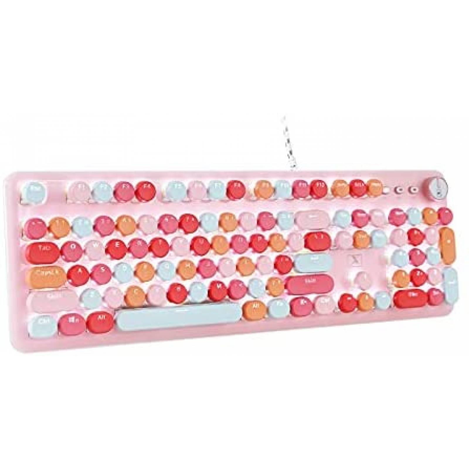 Teclado N/A K520 Mecanico USB Gaming Retro compatible -Rosa