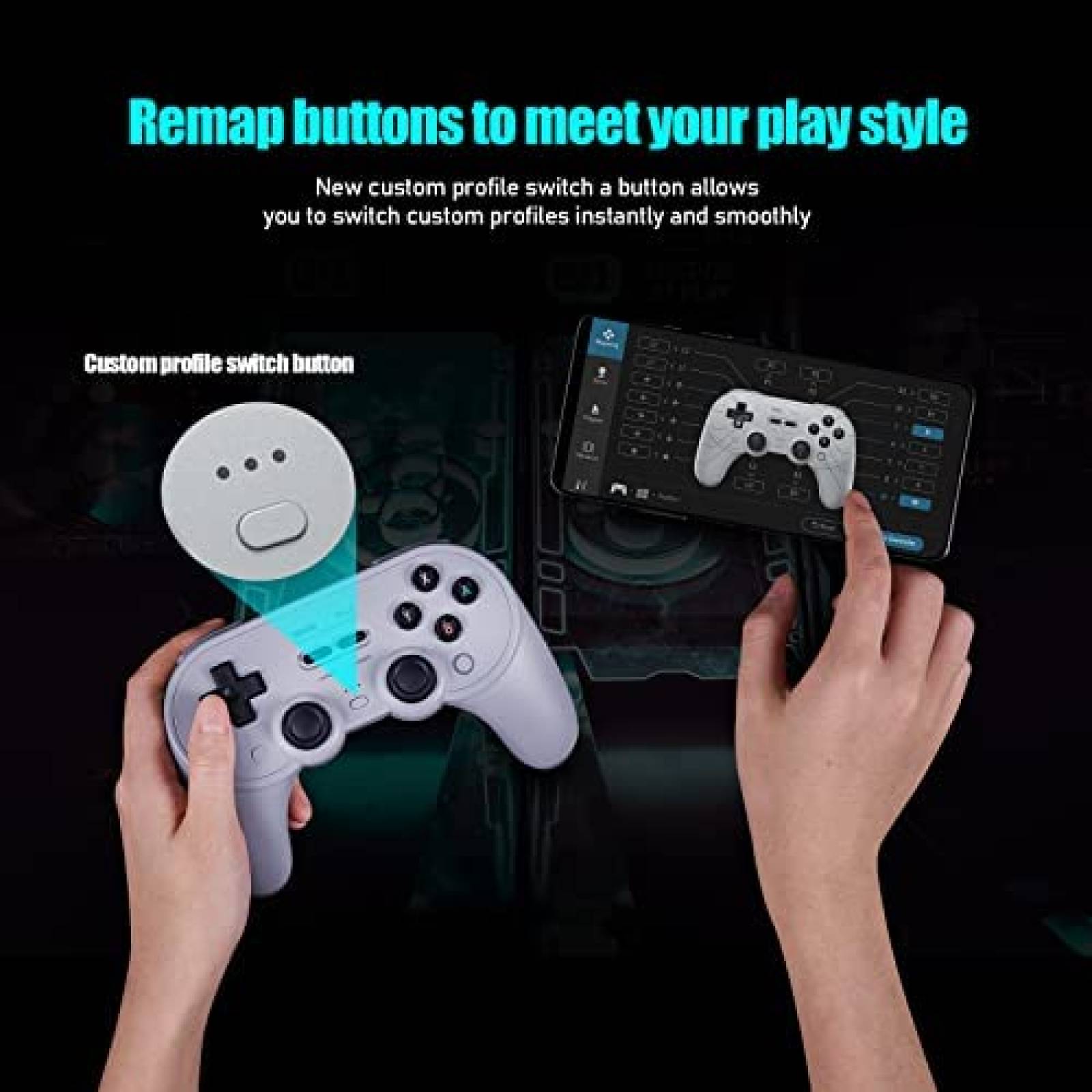 Control Nintendo Switch Nargos 8Bitdo Pro 2 inalambrico-Gris