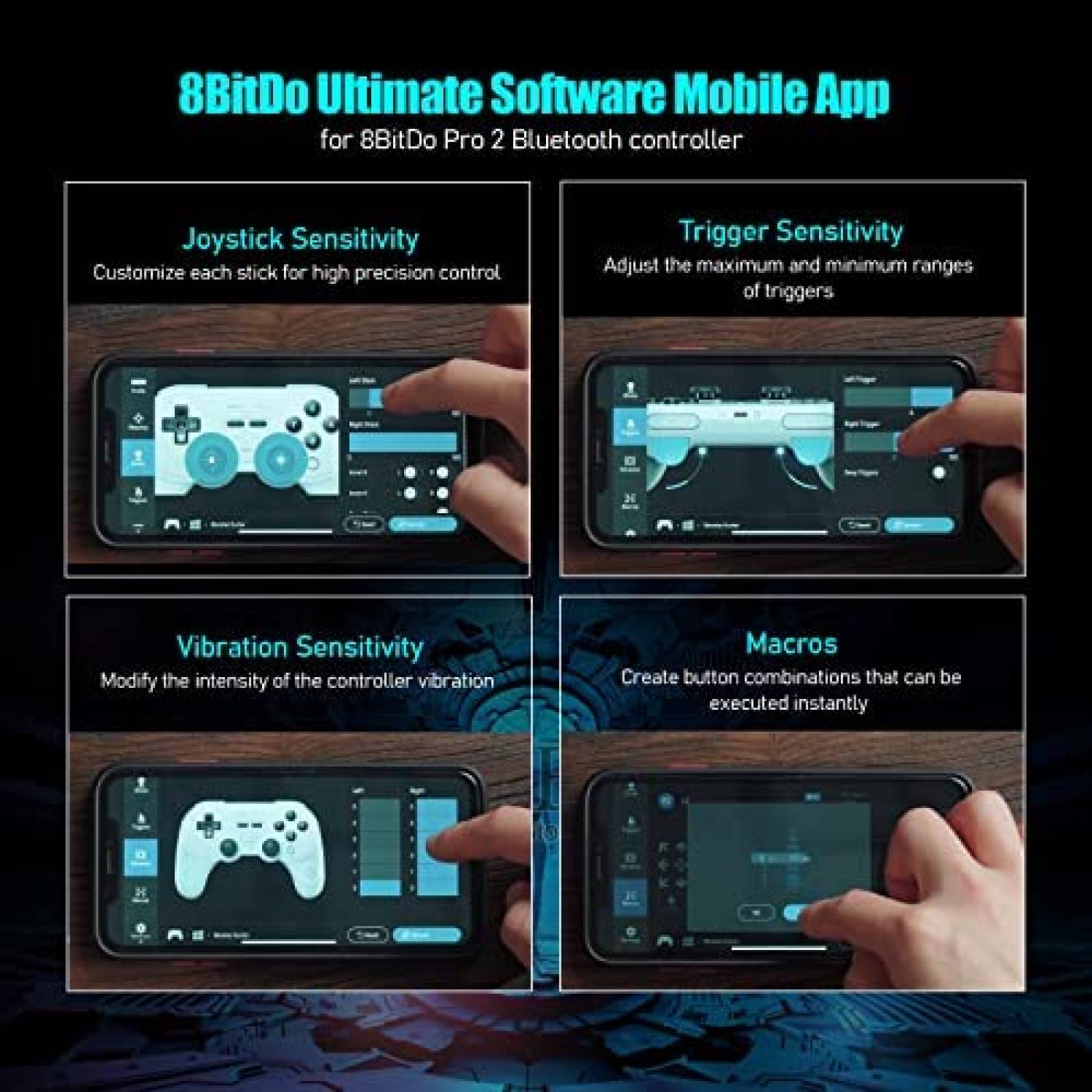 Control Nintendo Switch Nargos 8Bitdo Pro 2 inalambrico-Gris