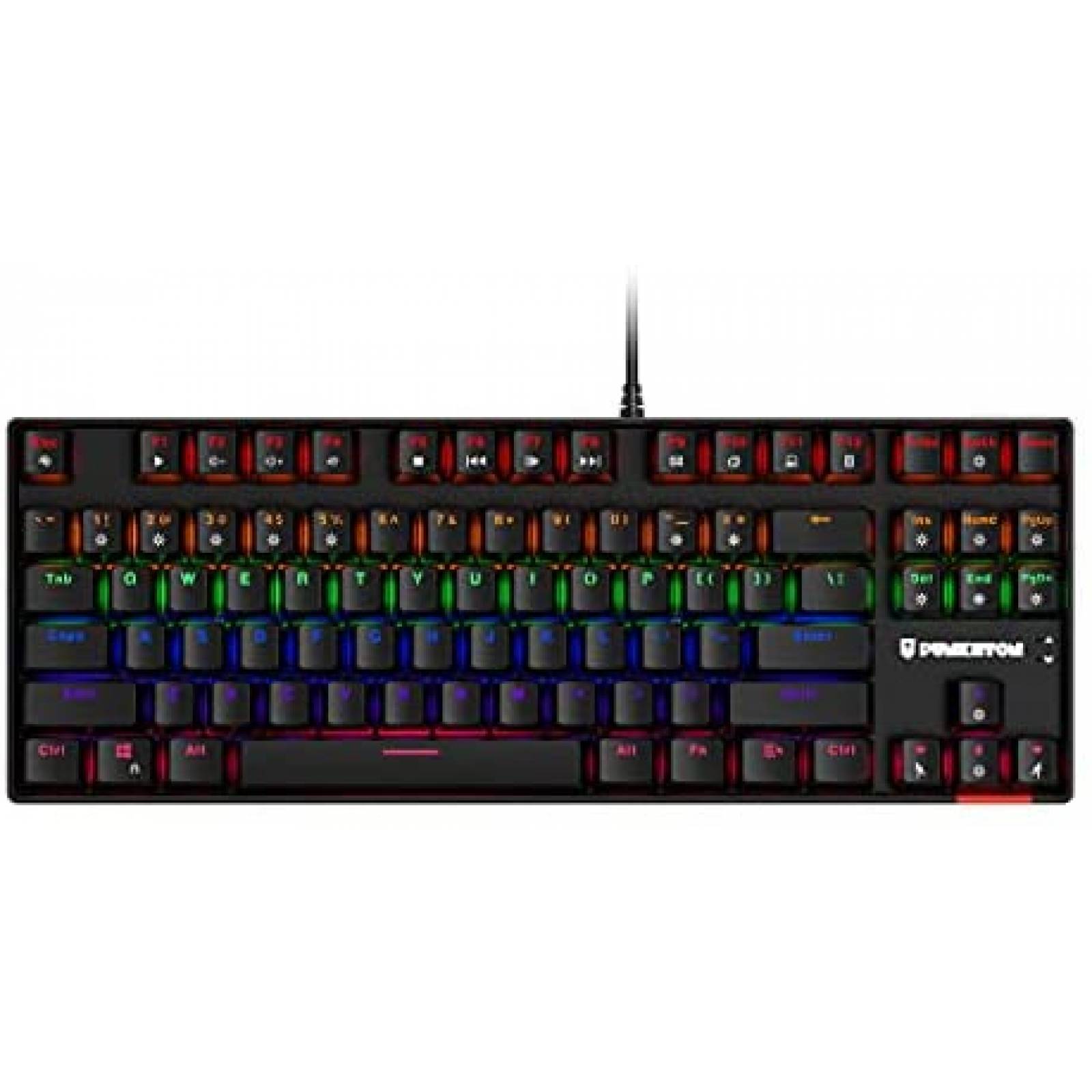 Teclado para PC Punkston TK87 con Retroiluminado RGB -Negro