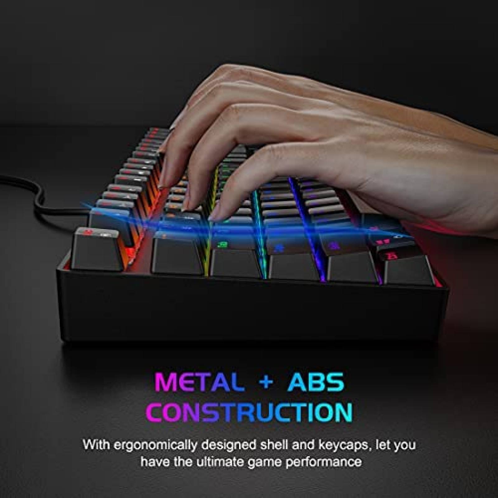 Teclado para PC Punkston TK87 con Retroiluminado RGB -Negro