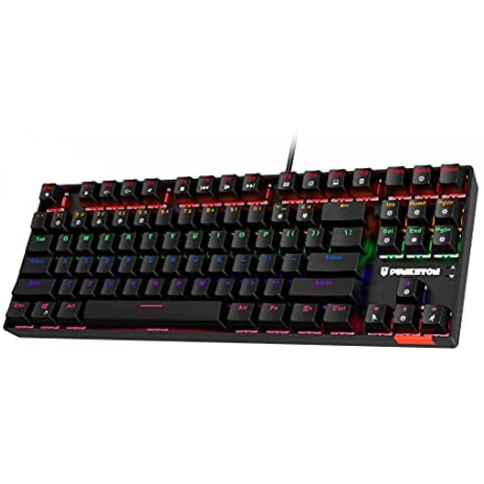 Teclado para PC Punkston TK87 con Retroiluminado RGB -Negro