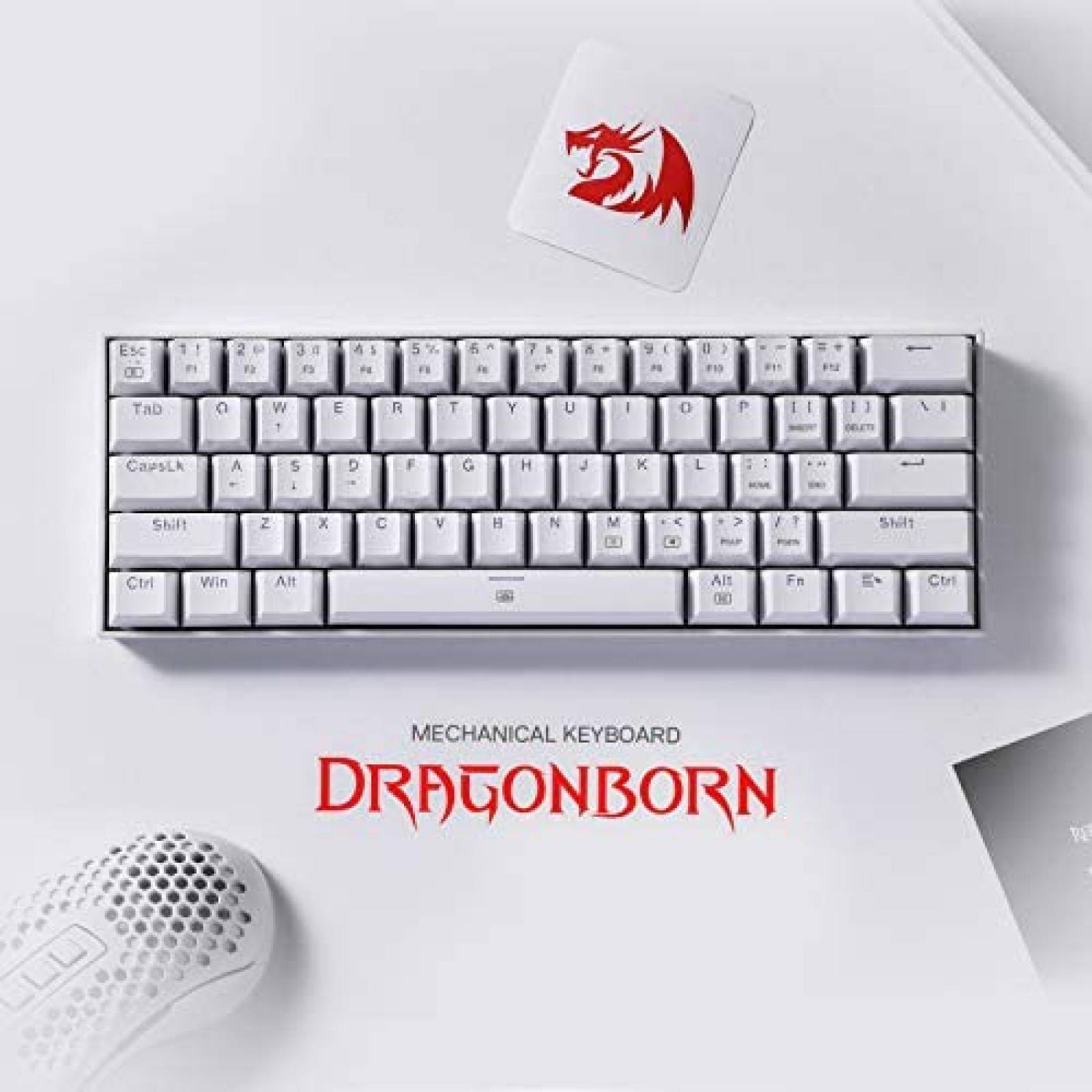 Teclado gamer Redragon K630 Dragonborn 61 teclas RGB -Blanco