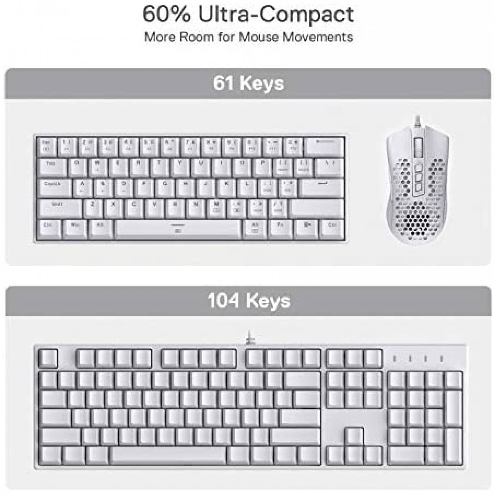 Teclado gamer Redragon K630 Dragonborn 61 teclas RGB -Blanco
