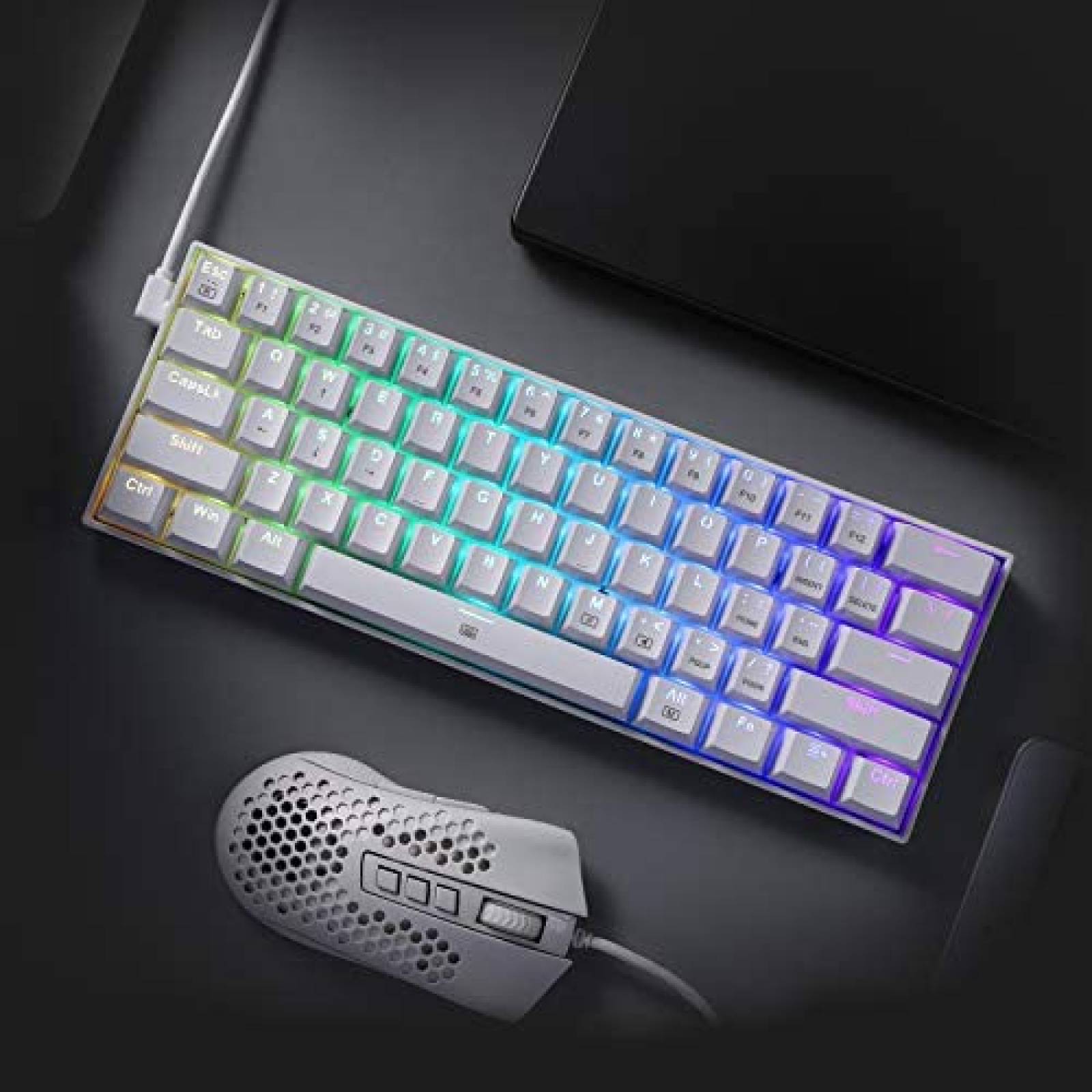 Teclado gamer Redragon K630 Dragonborn 61 teclas RGB -Blanco