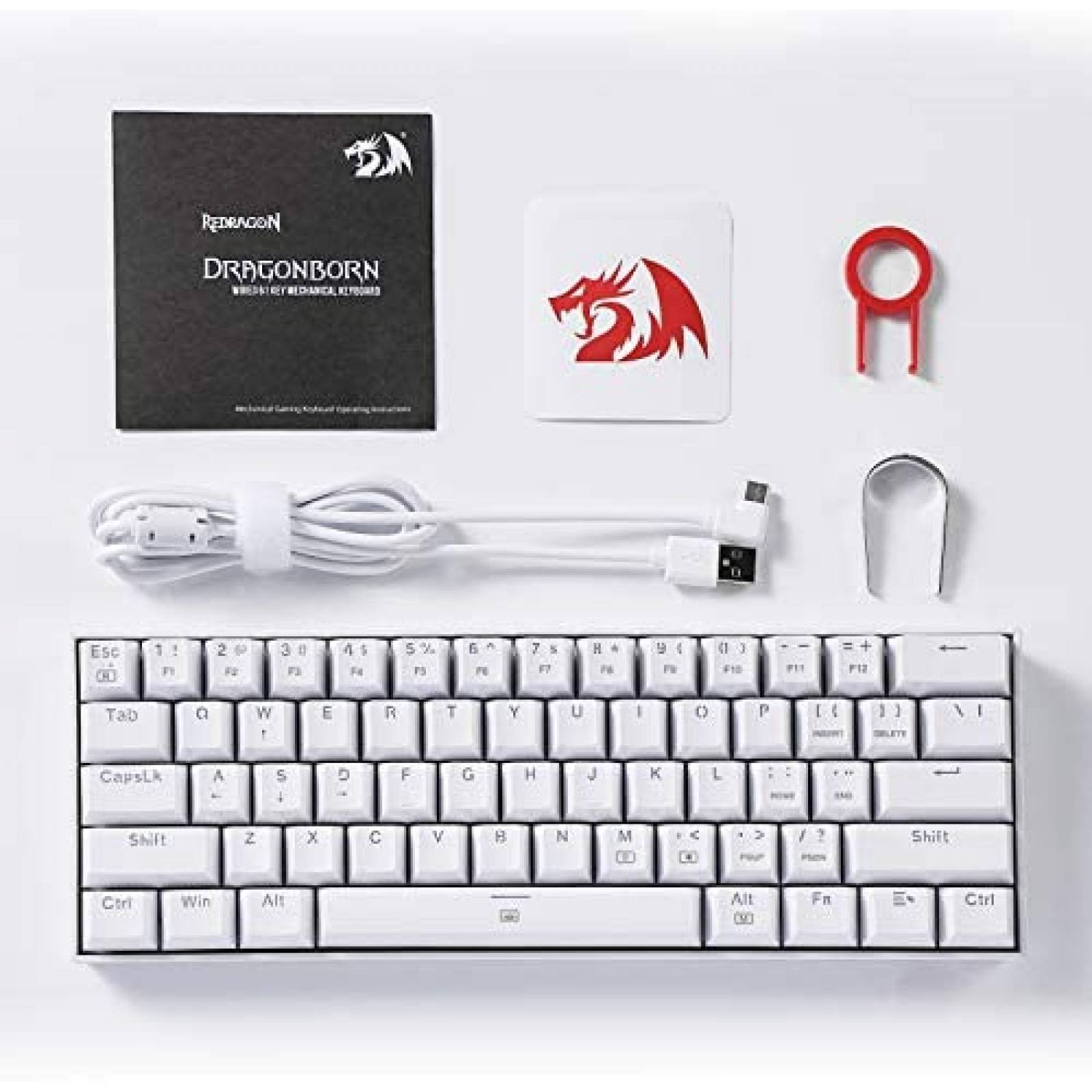 Teclado gamer Redragon K630 Dragonborn 61 teclas RGB -Blanco