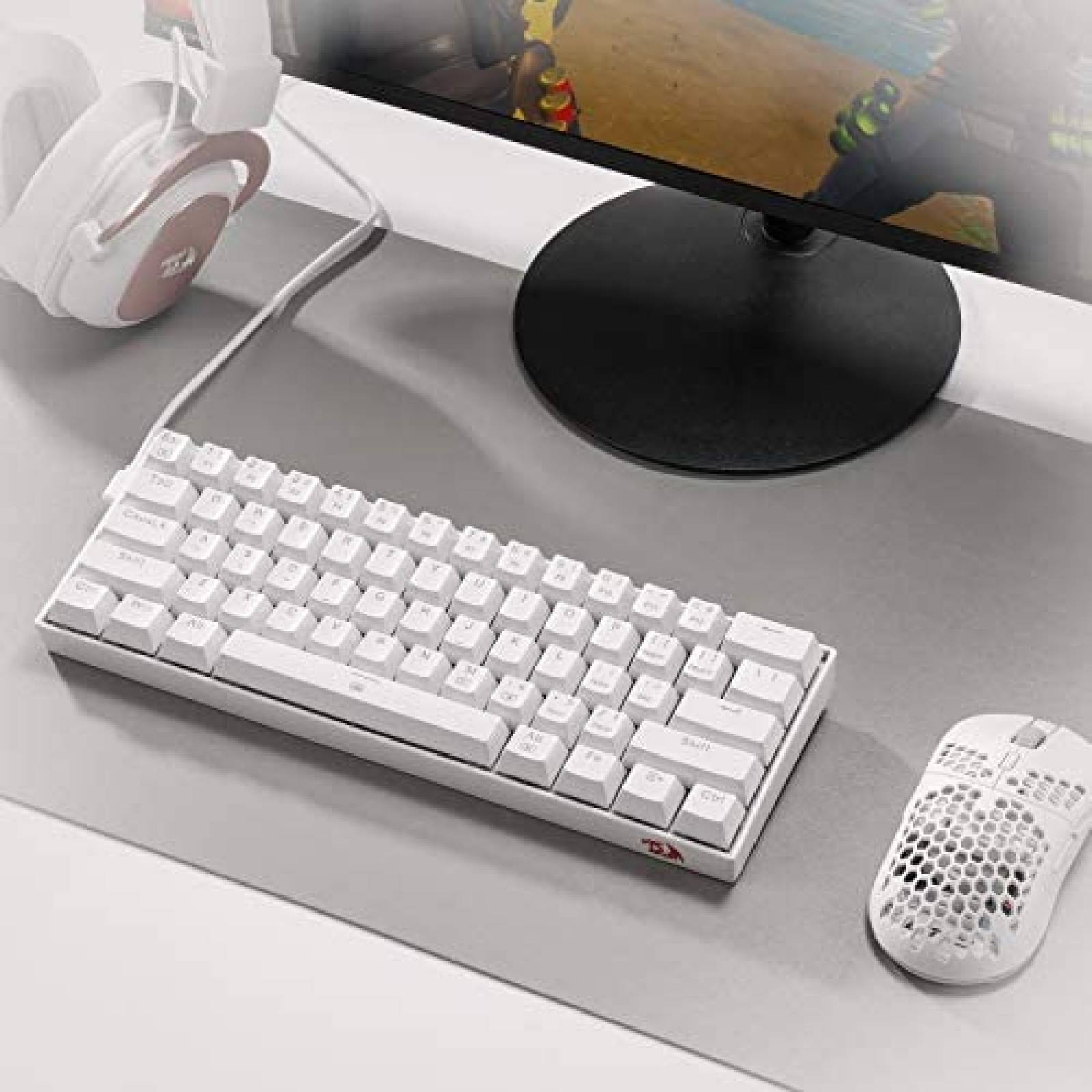 Teclado gamer Redragon K630 Dragonborn 61 teclas RGB -Blanco