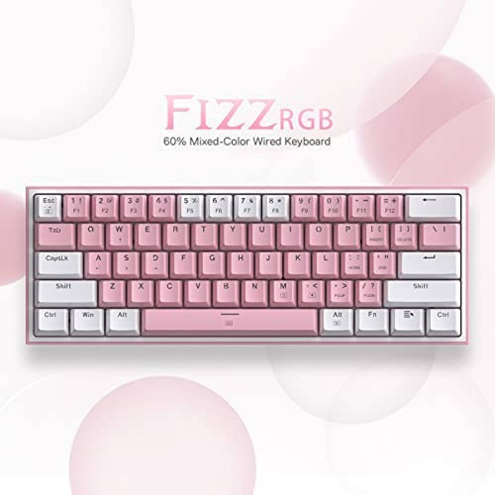 Teclado para juegos Redragon K617 Fizz RGB de 61 teclas