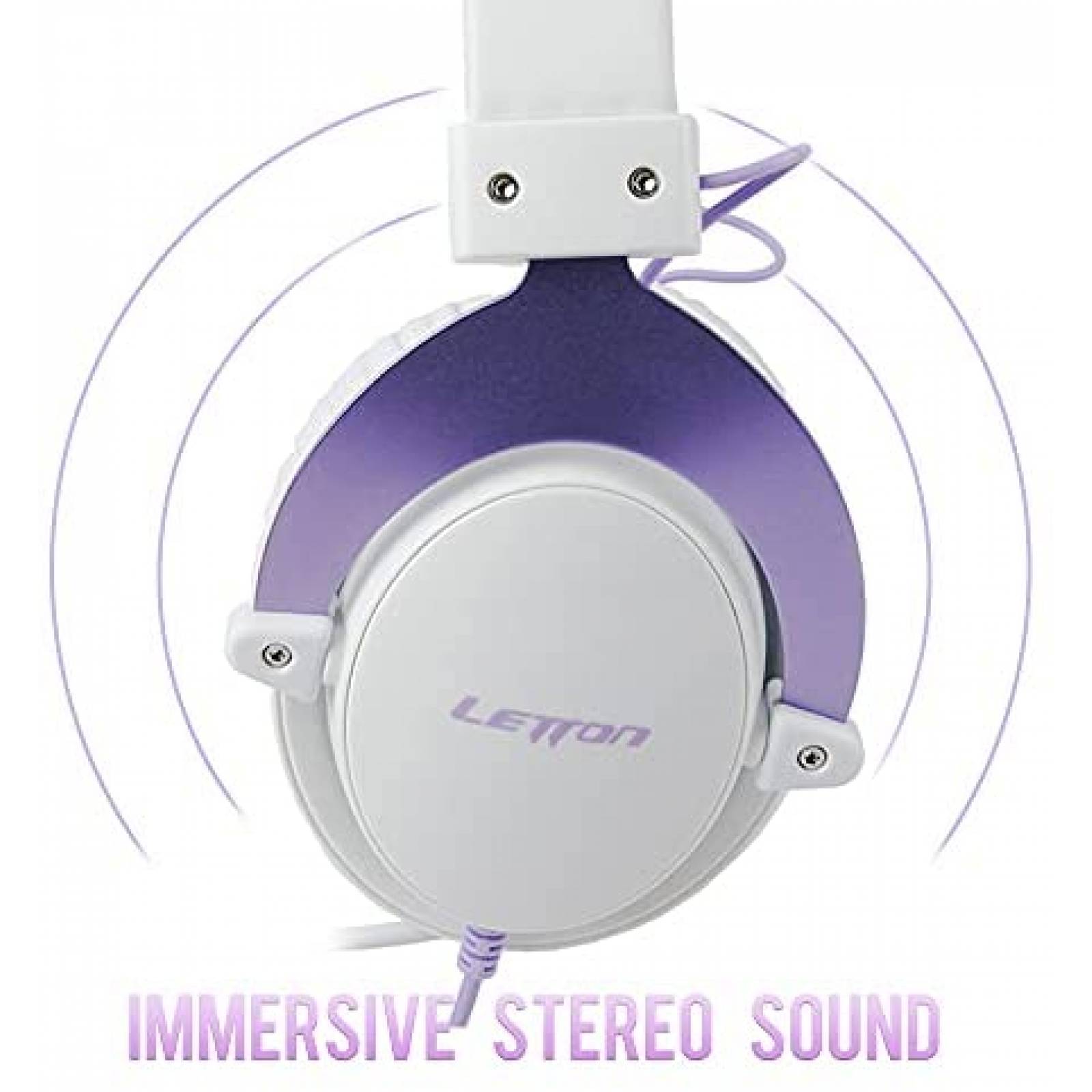 Audifonos para gamer SADES alambrico -Blanco/morado