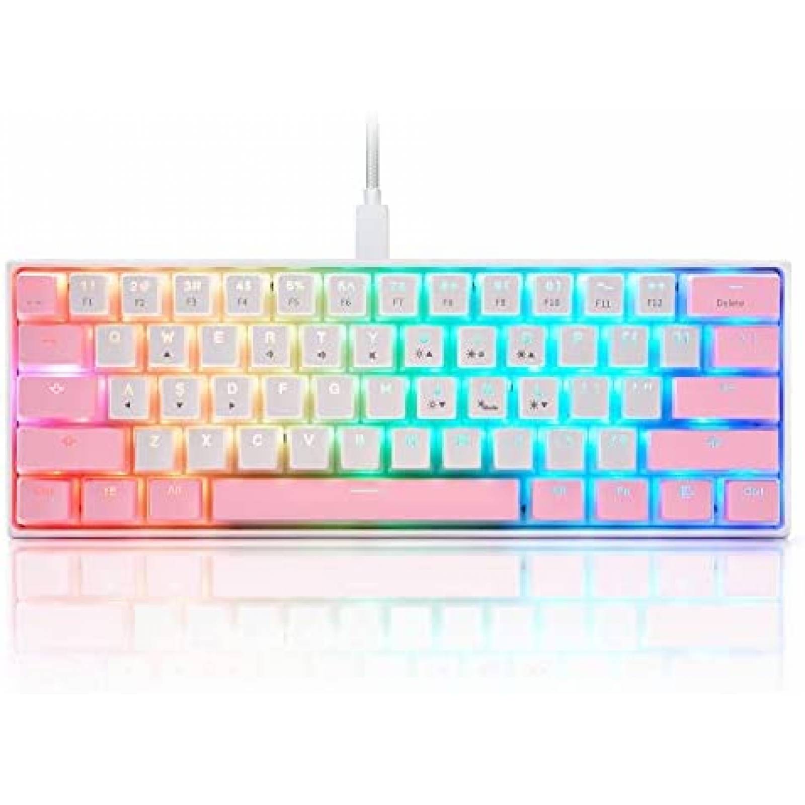 Teclado Seenda Pudding Hacker 61 teclas programable -Blanco