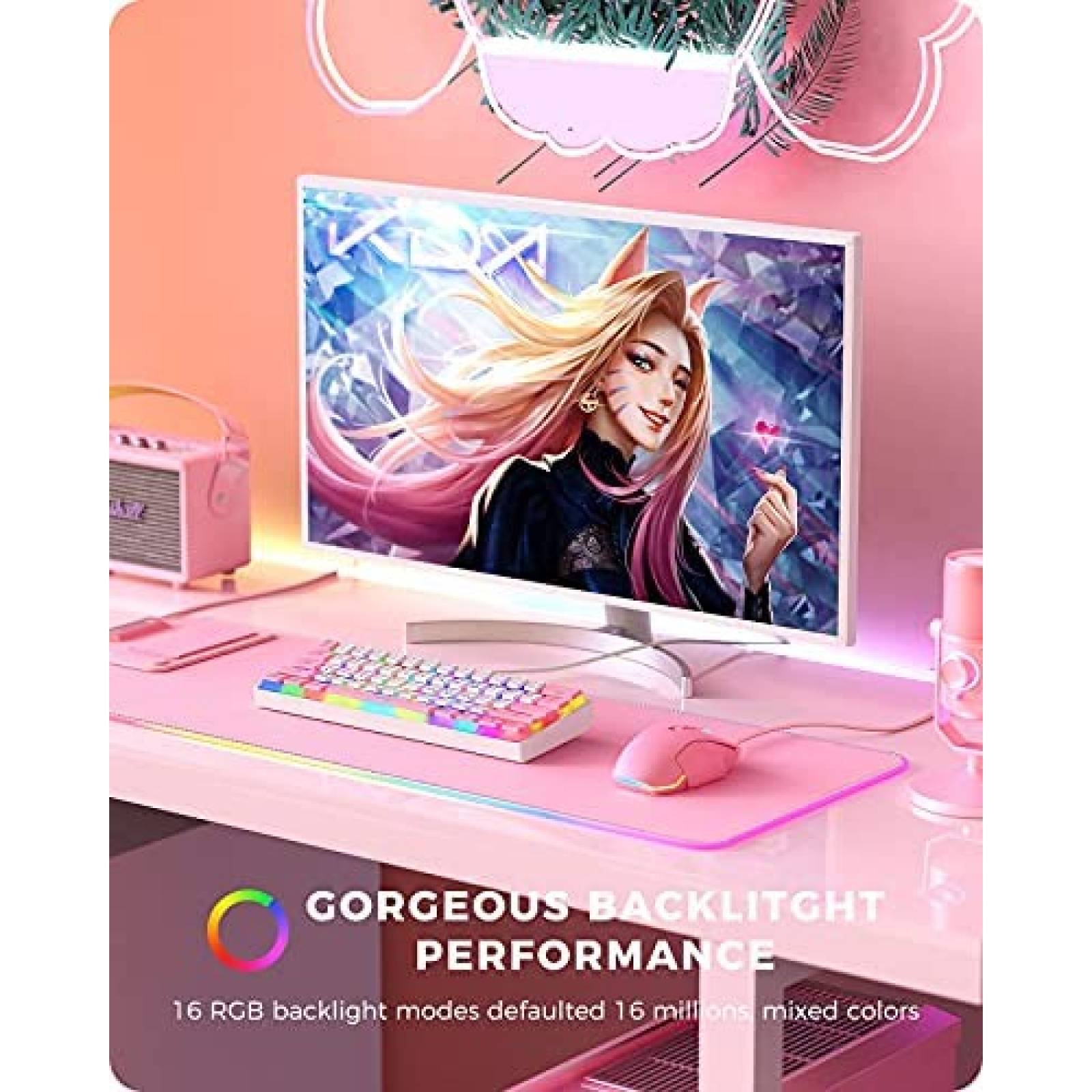 Teclado Seenda Pudding Hacker 61 teclas programable -Blanco