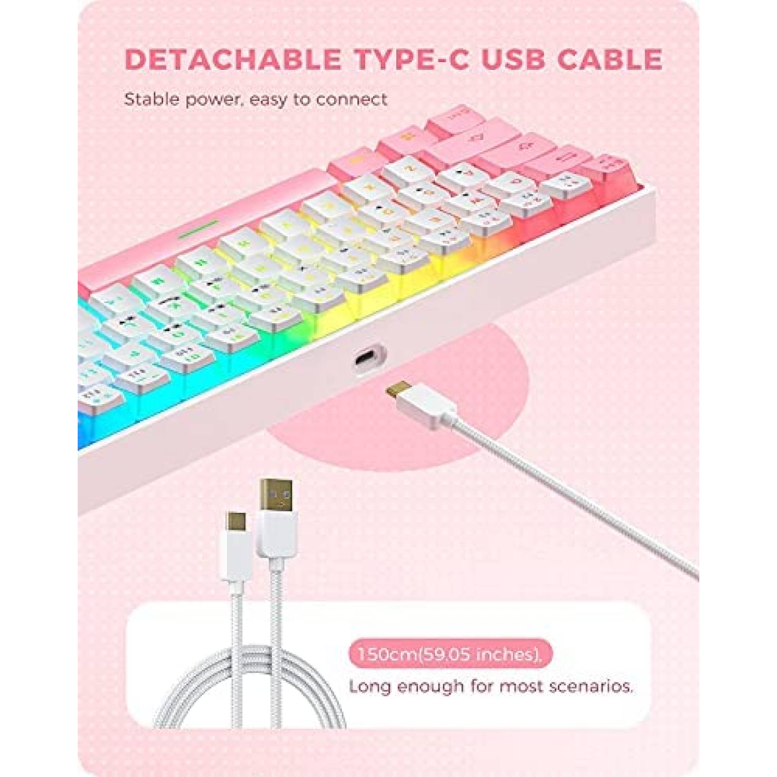 Teclado Seenda Pudding Hacker 61 teclas programable -Blanco