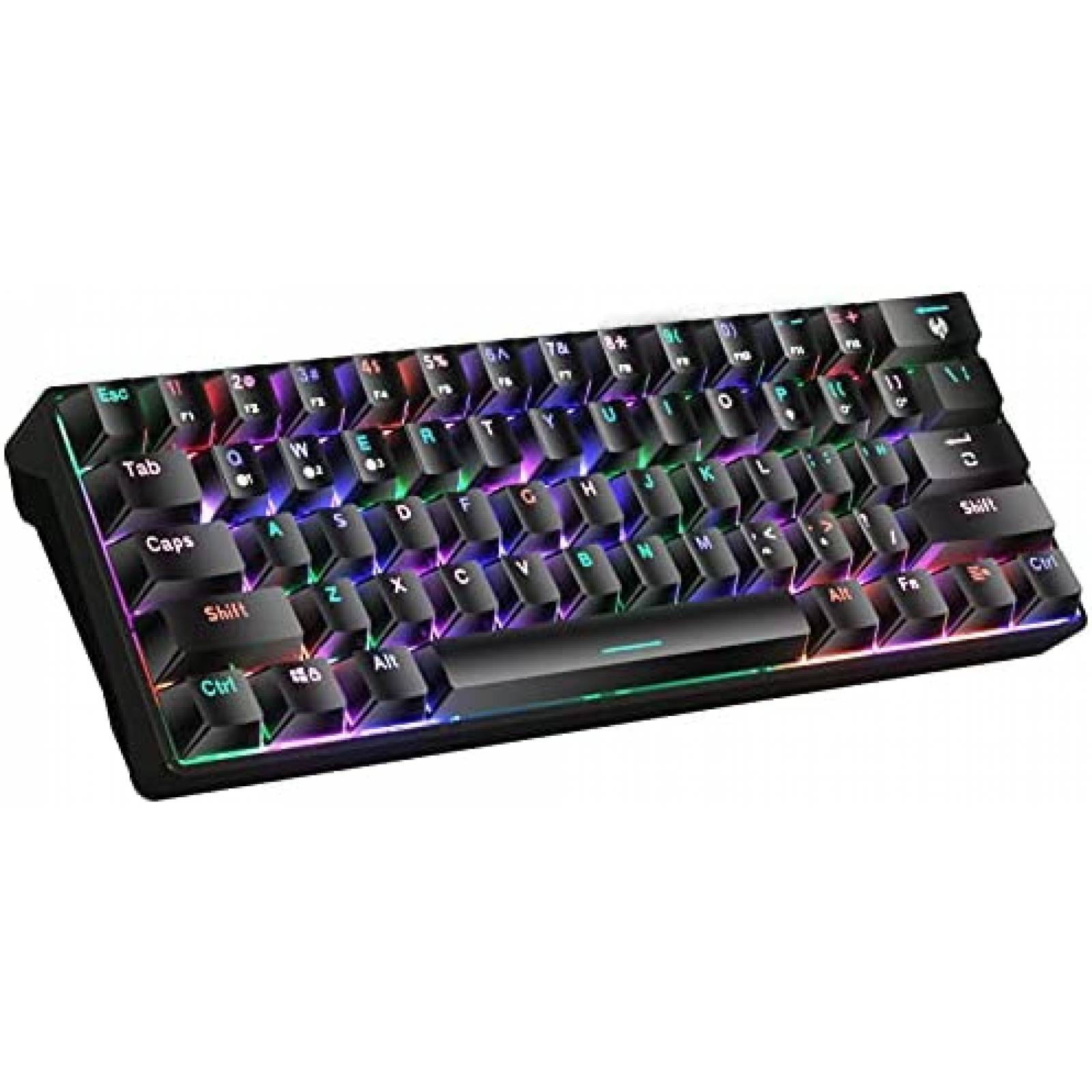 Teclado SOLAKAKA Mecanico Bluetooth 61 Teclas -Negro