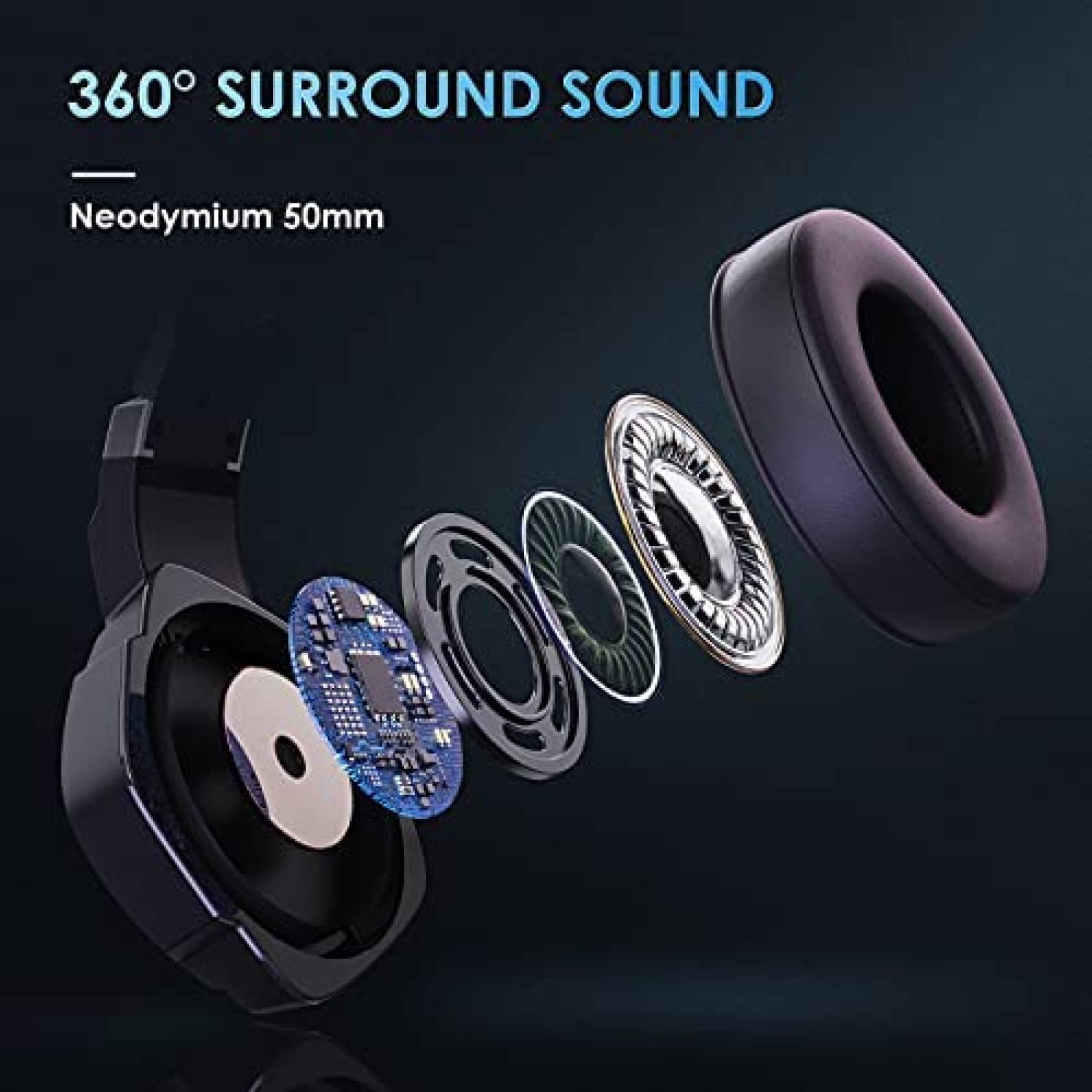 Headset Gamer Targeal con Sonido Surround 7.1 -Negro