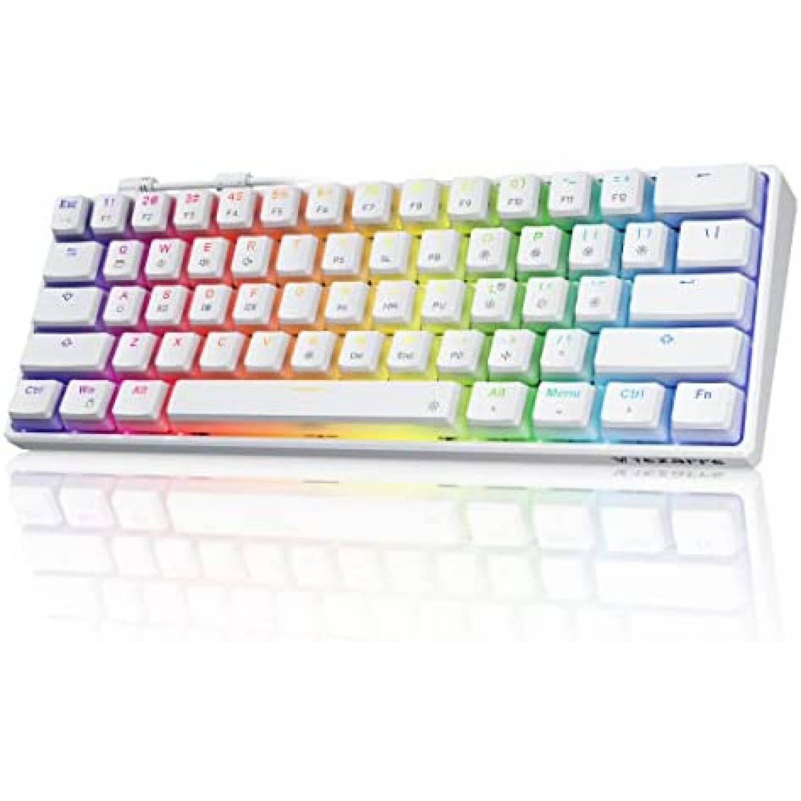 Teclado para computadora Tezarre TK61 RGB 61 teclas -Blanco