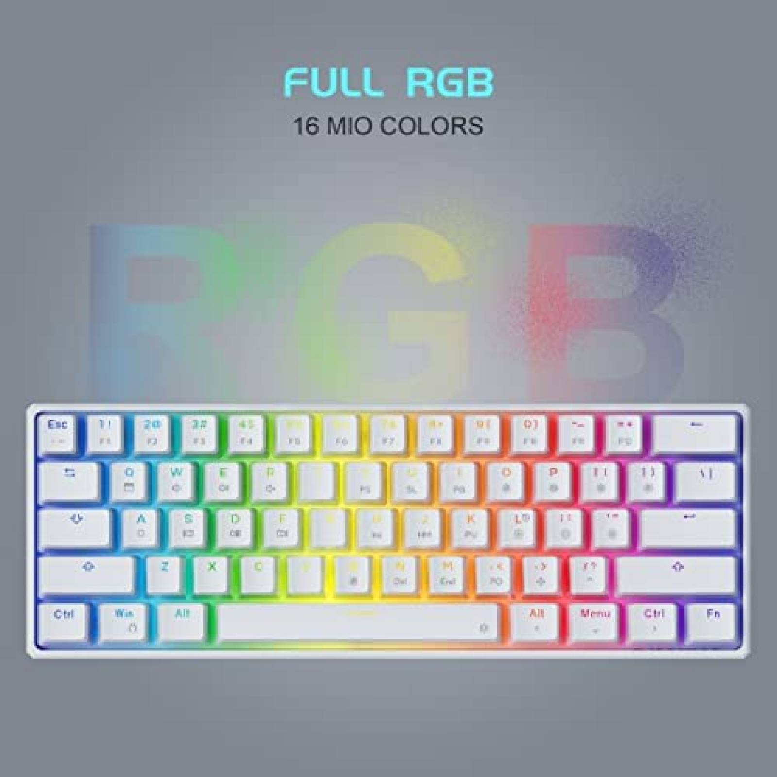 Teclado para computadora Tezarre TK61 RGB 61 teclas -Blanco