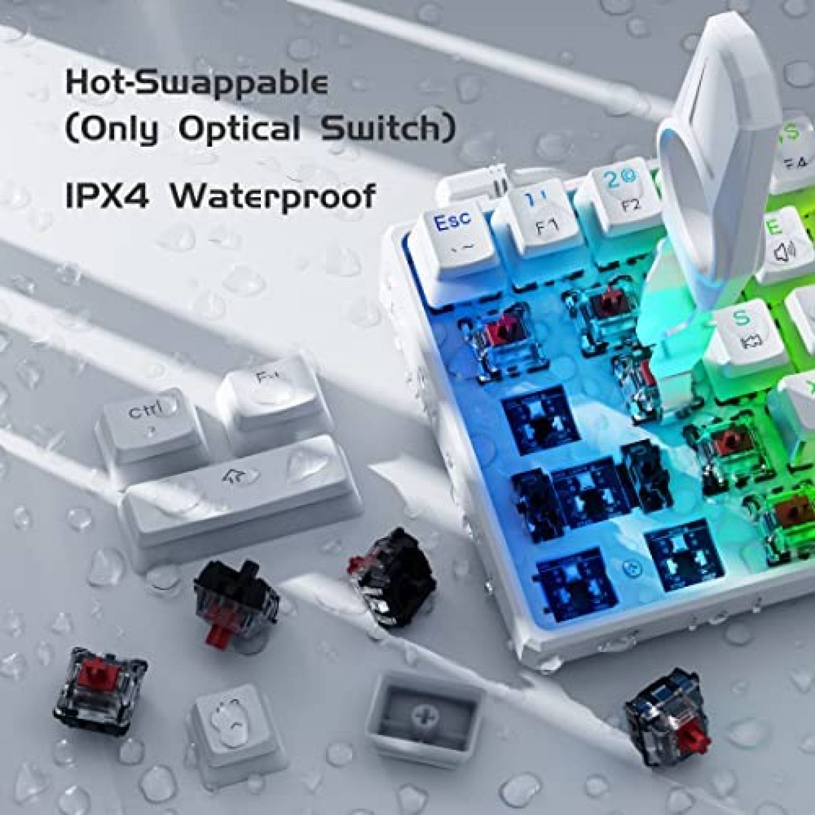 Teclado para computadora Tezarre TK61 RGB 61 teclas -Blanco