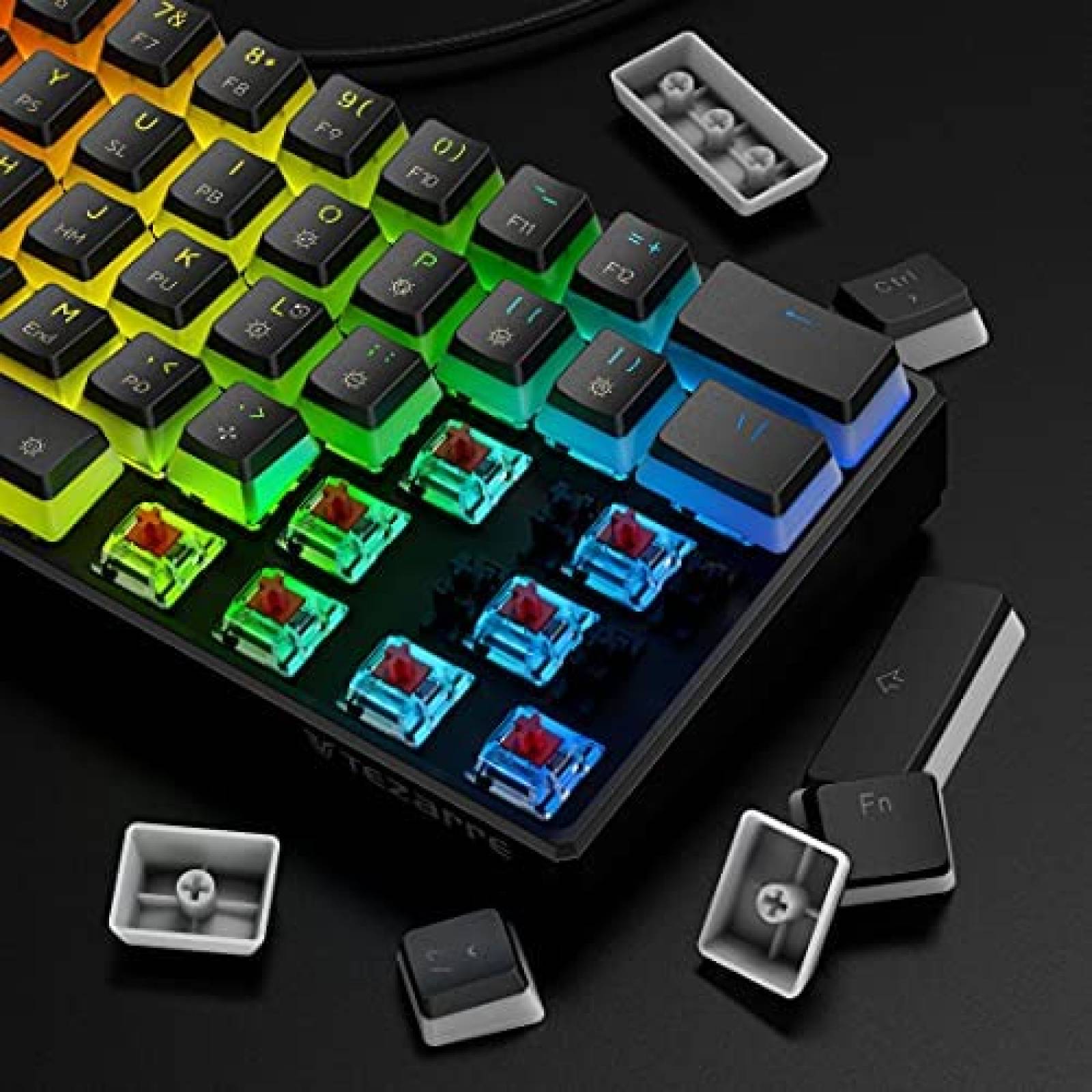 Teclado Tezarre TK61 60% Mecanico 61 Teclas -Negro