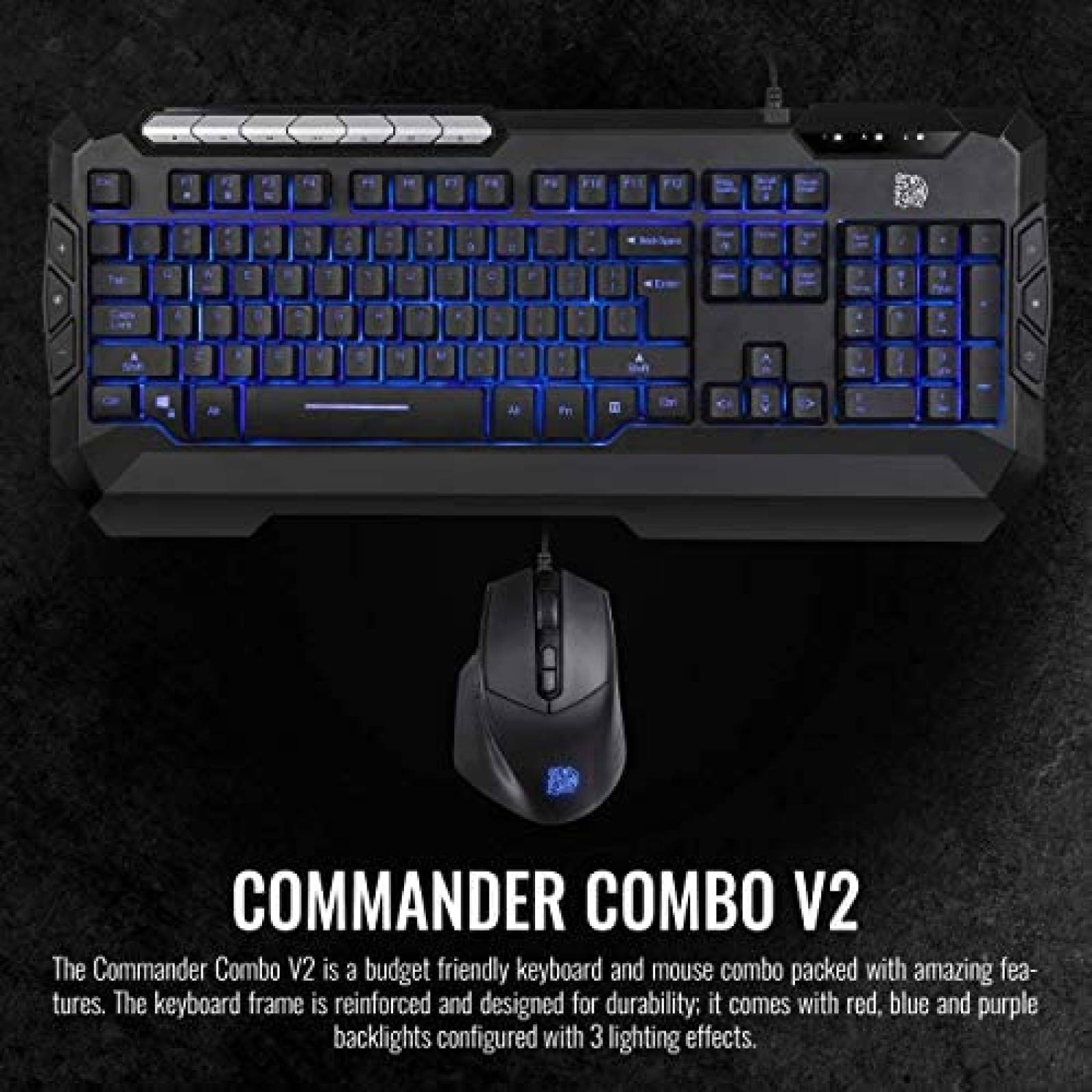 Teclado y mouse Tt eSPORTS Thermaltake para juegos -Negro