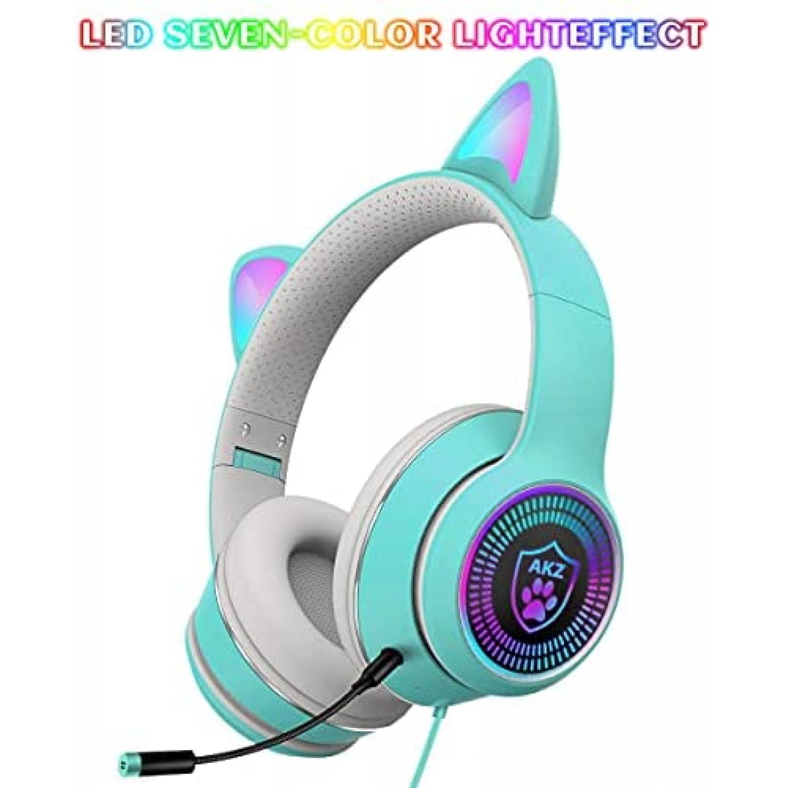 Auriculares VIGROS Cat Ear para juegos con cable AUX LED