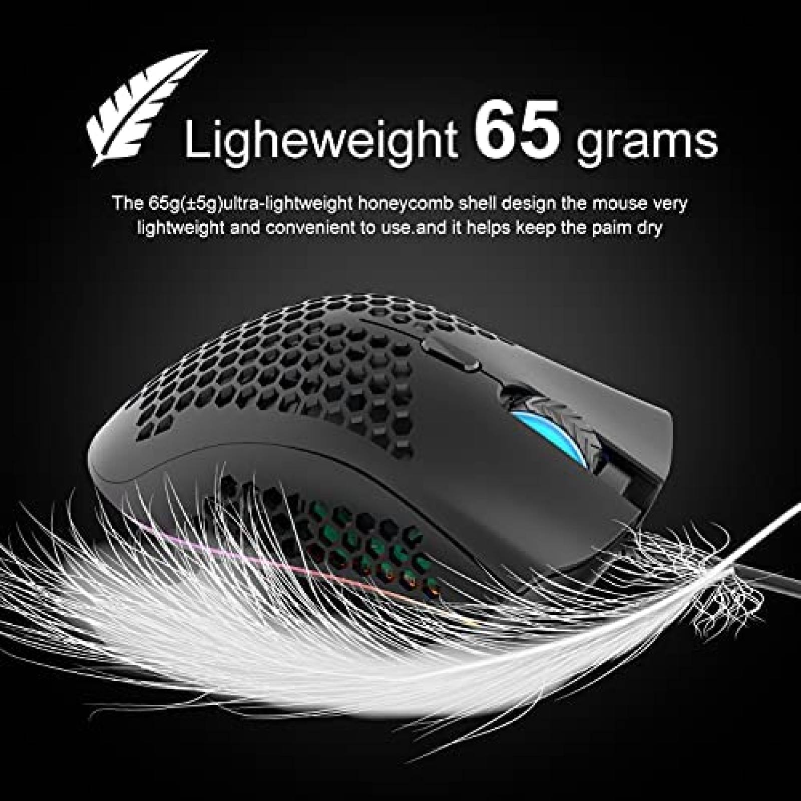 Mouse y Teclado XINMENG RGB LED 62 Teclas 12001 DPI -Negro