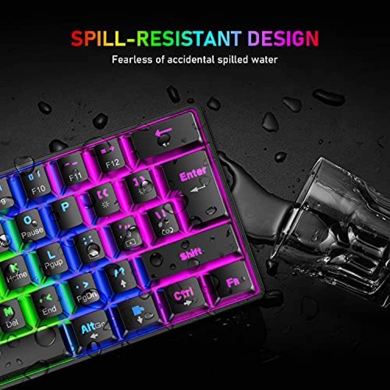 Teclado Mecanico XINMENG Gaming RGB 62 Teclas Impermeable