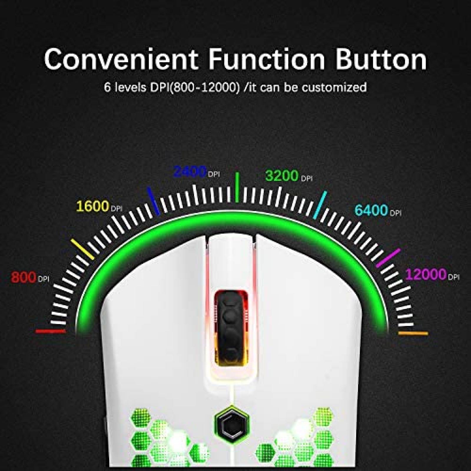 Mouse Gamer ZIYOU LANG M5 RGB 65G Pixart 3325 -Blanco