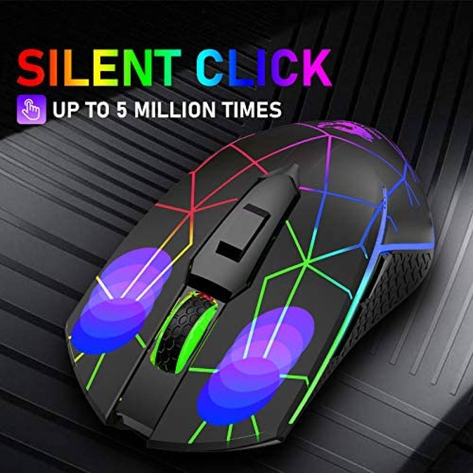 Mouse Gamer Inalambrico ZIYOU LANG 2.4Ghz USB LED -Negro