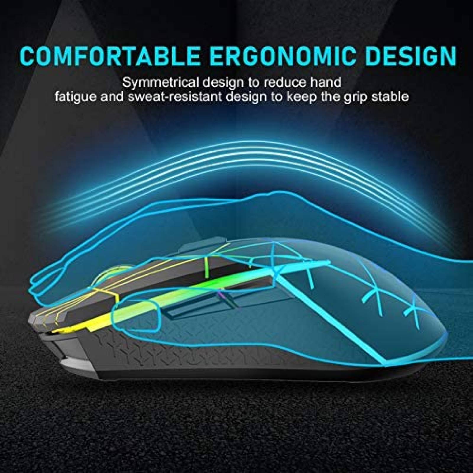 Mouse Gamer Inalambrico ZIYOU LANG 2.4Ghz USB LED -Negro