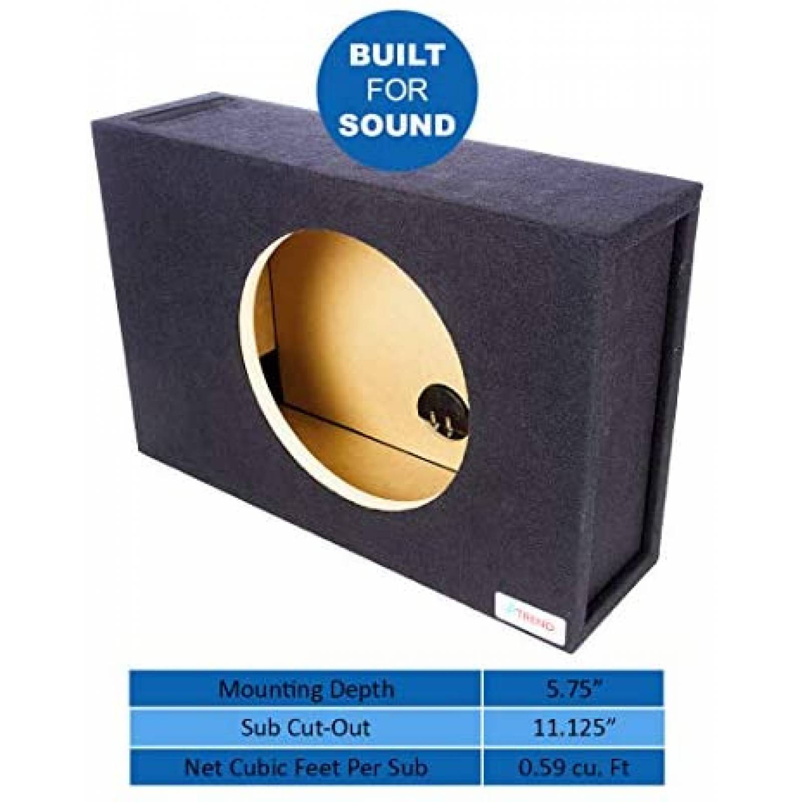 Caja para Bocina Atrend 12SMV 12" de Madera MDF -Negro