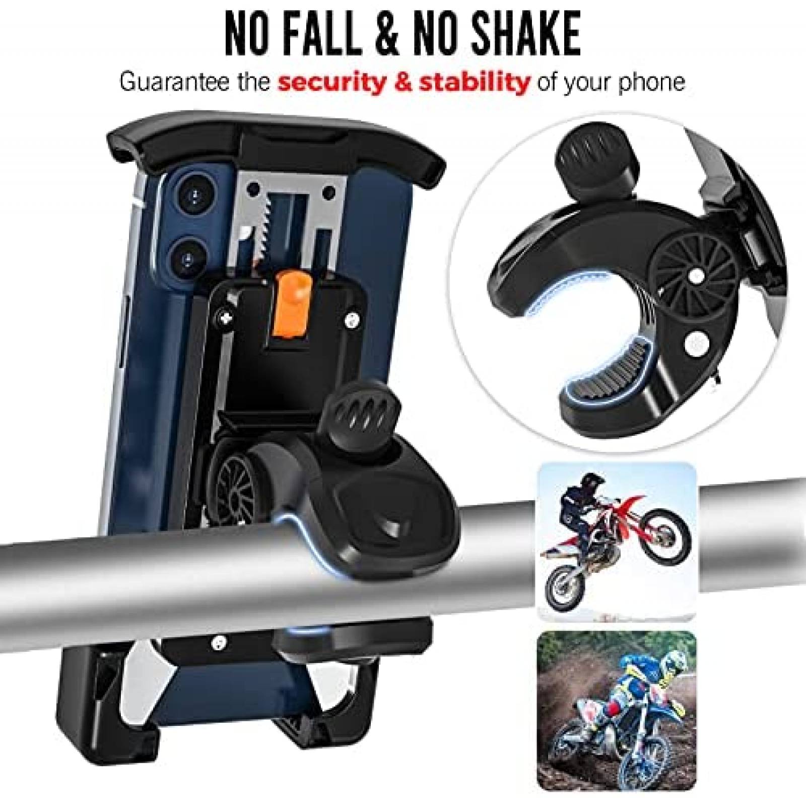 Soporte de Celular para Motocicleta BBtang de 360 -Negro
