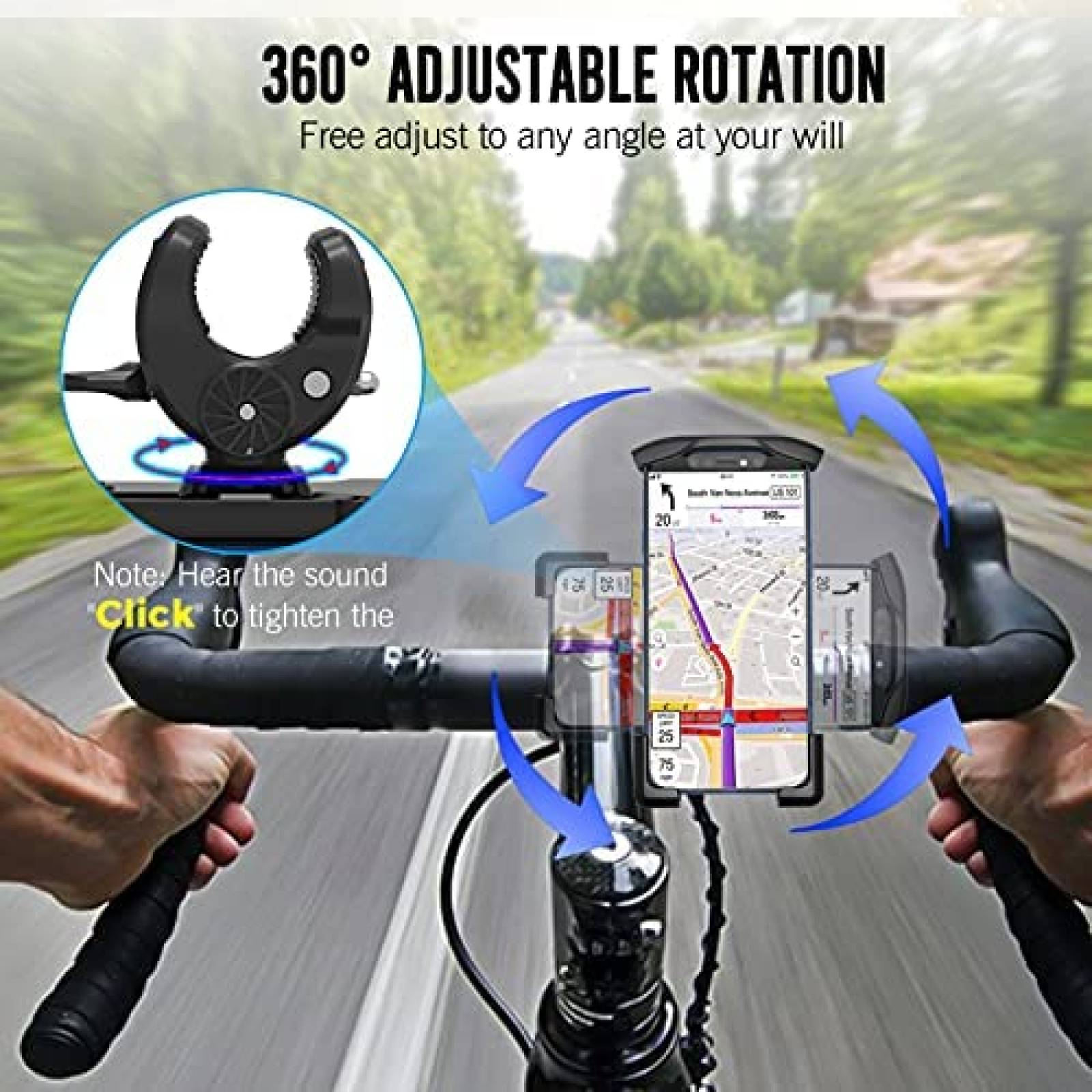 Soporte de Celular para Motocicleta BBtang de 360 -Negro