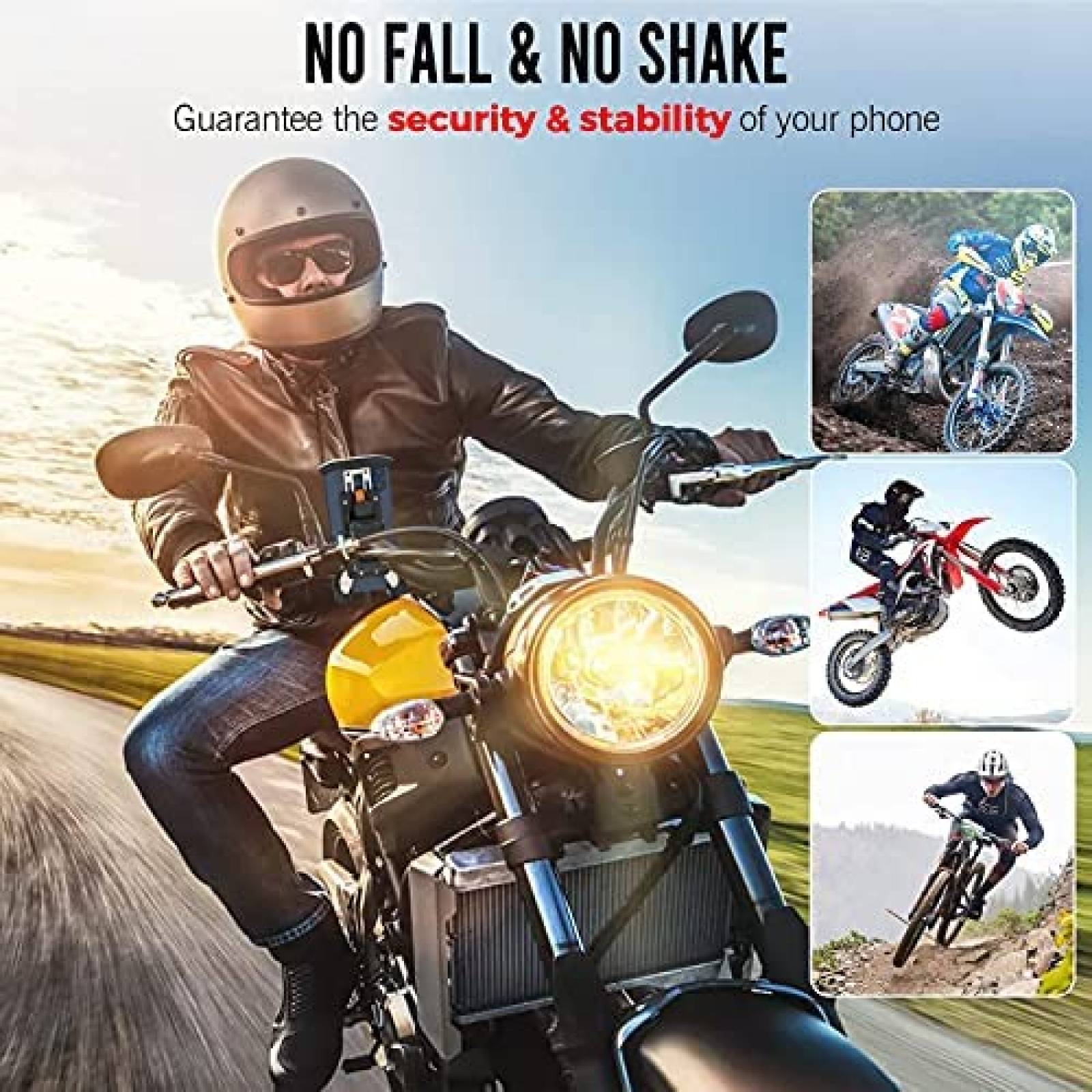 Soporte de Celular para Motocicleta BBtang de 360 -Negro