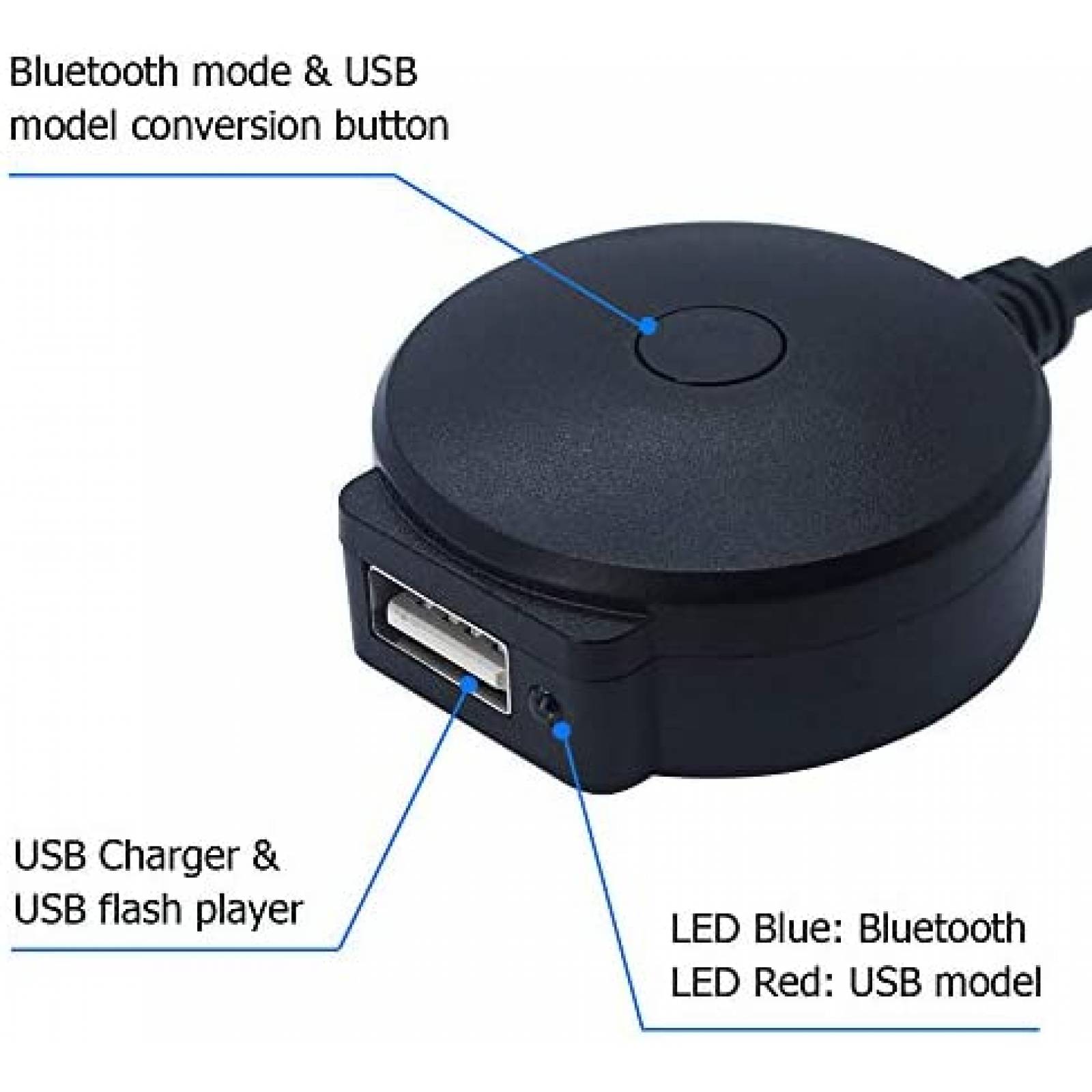 Adaptador Bluetooth Bojer USB AUX 16.53" p/Mini Cooper BMW