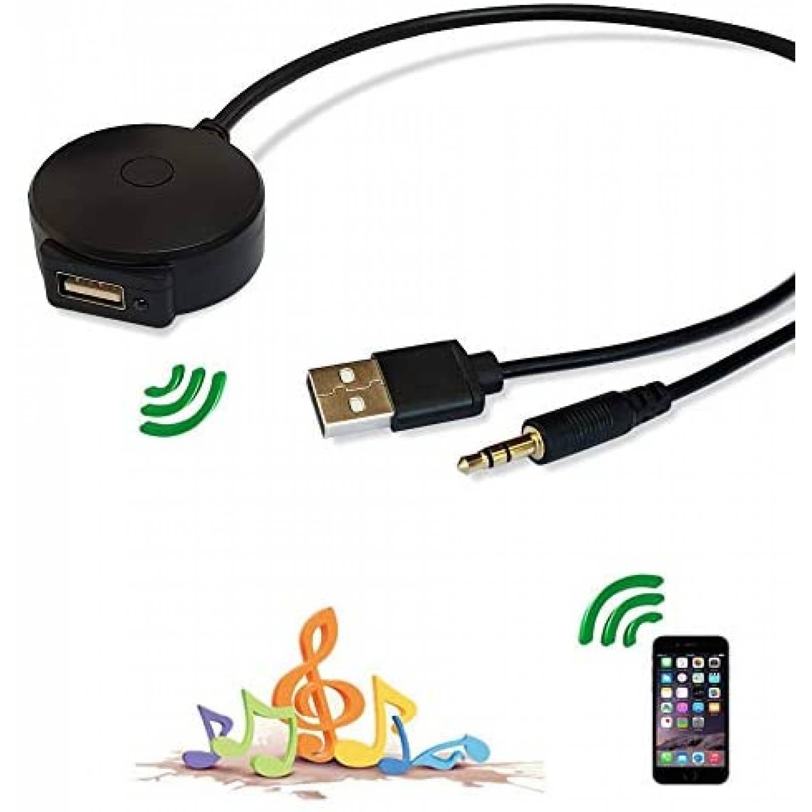 Adaptador Bluetooth Bojer USB AUX 16.53" p/Mini Cooper BMW