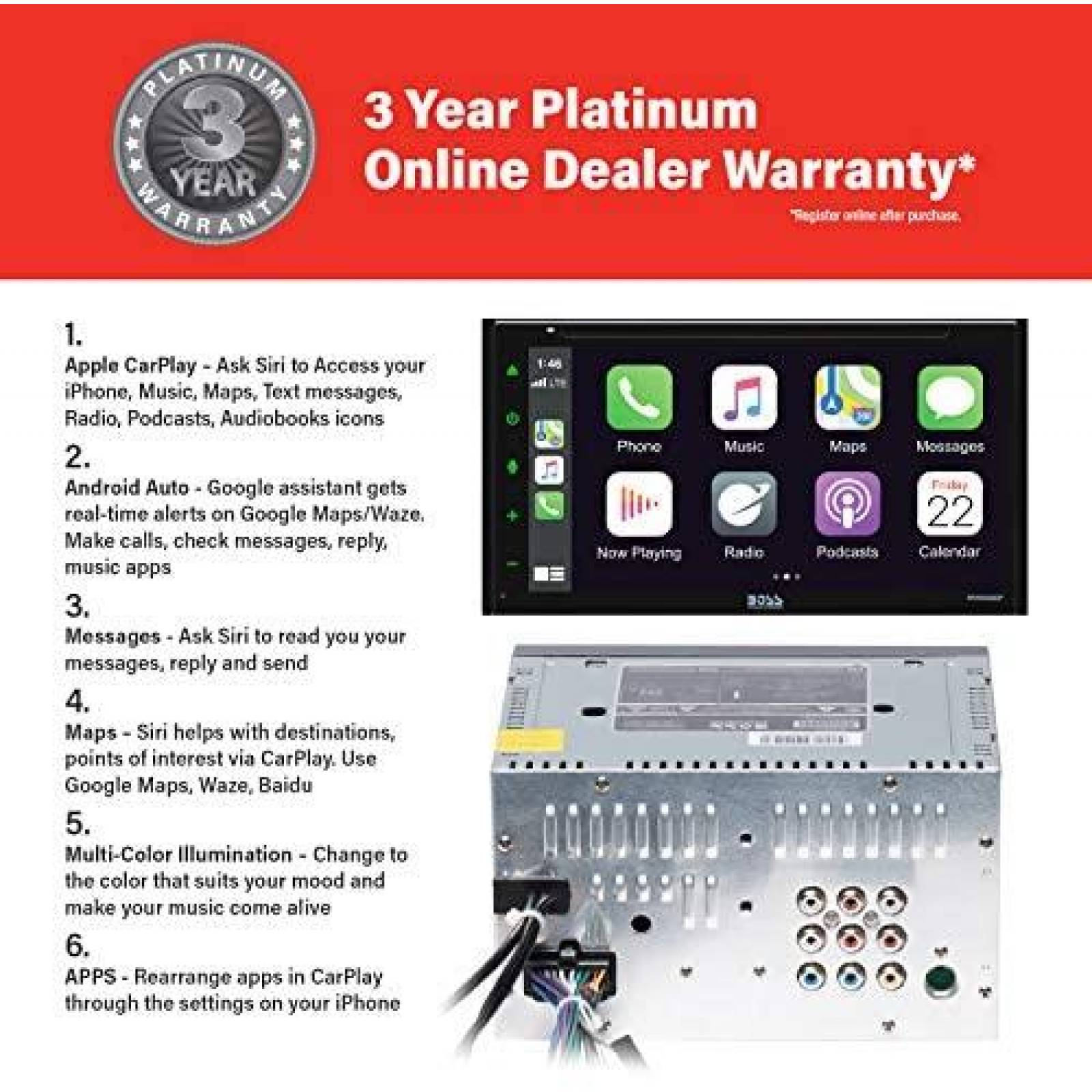 Estereo para Auto BOSS Audio Systems Elite BV900ACP -Negro