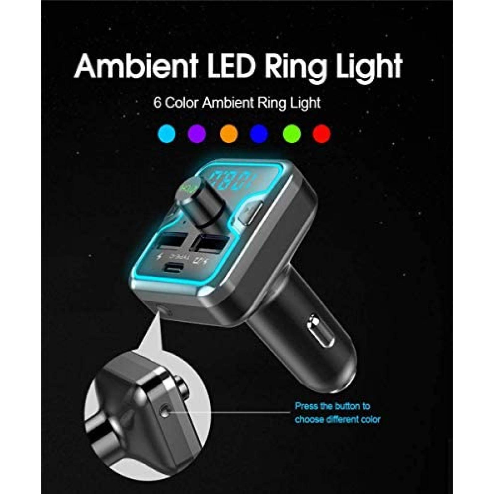 Transmisor de Bluetooth para Auto Car and Driver 18W -Negro