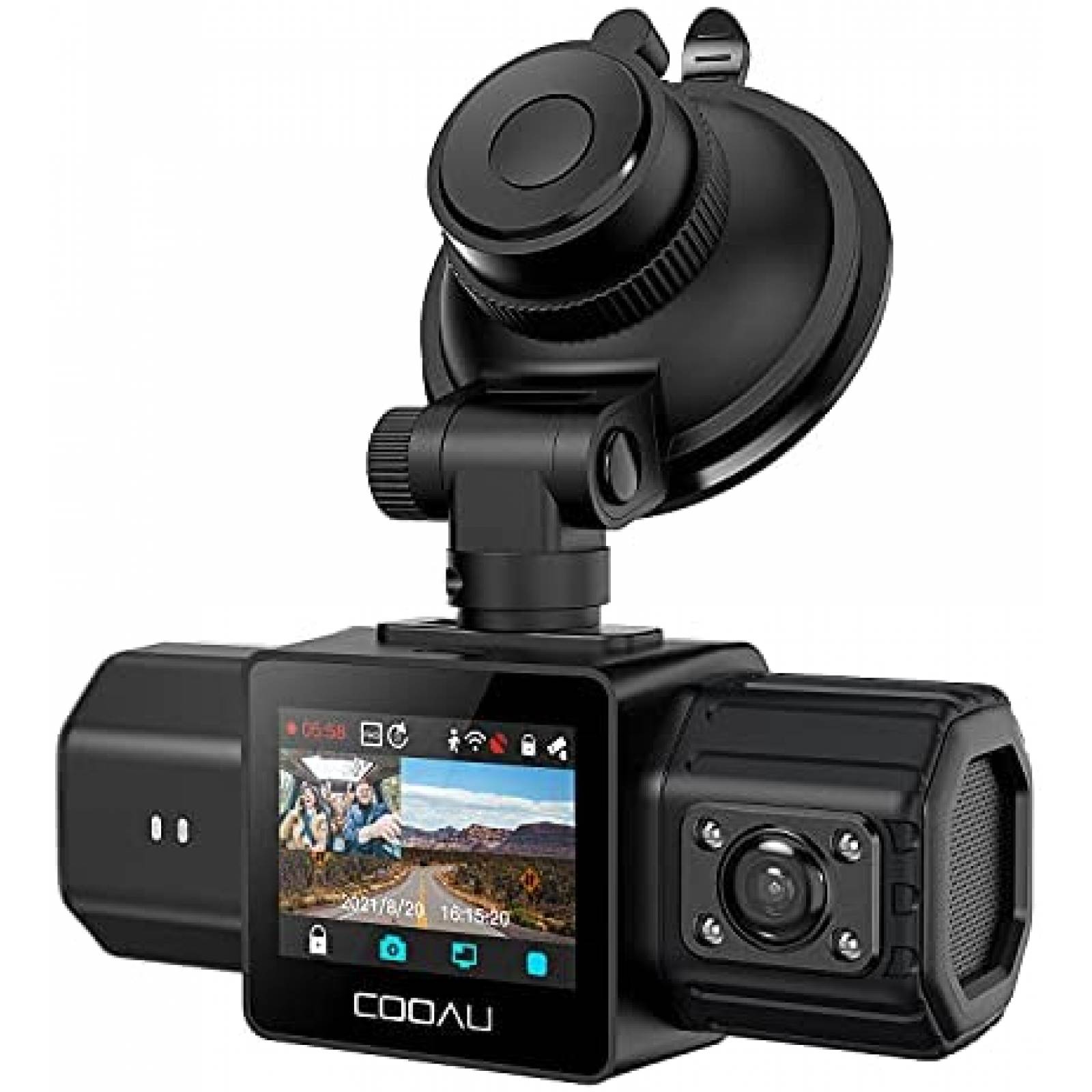 Camara Dual para Auto COOAU D20 1920x1080P30fps -Negro
