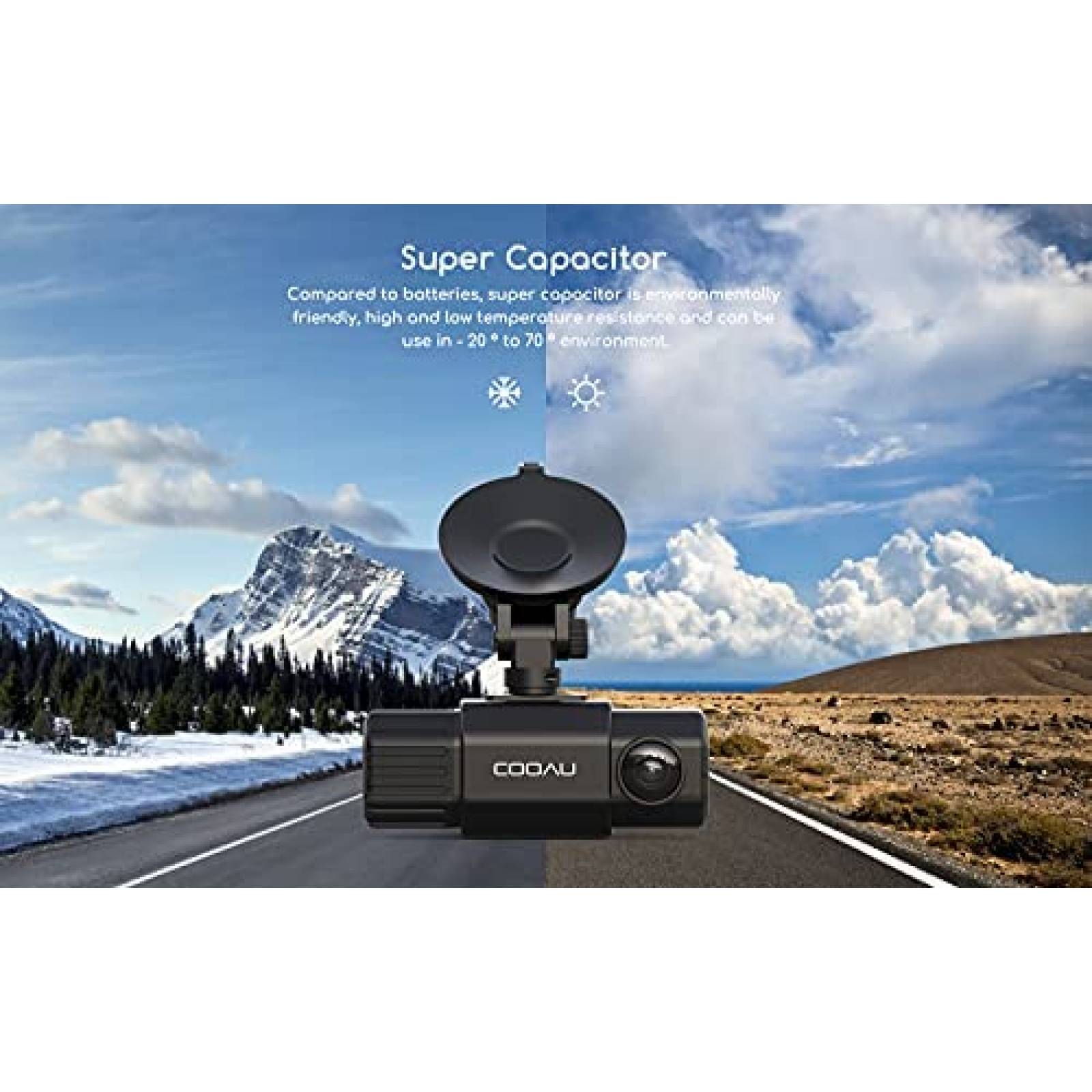 Camara Dual para Auto COOAU D20 1920x1080P30fps -Negro