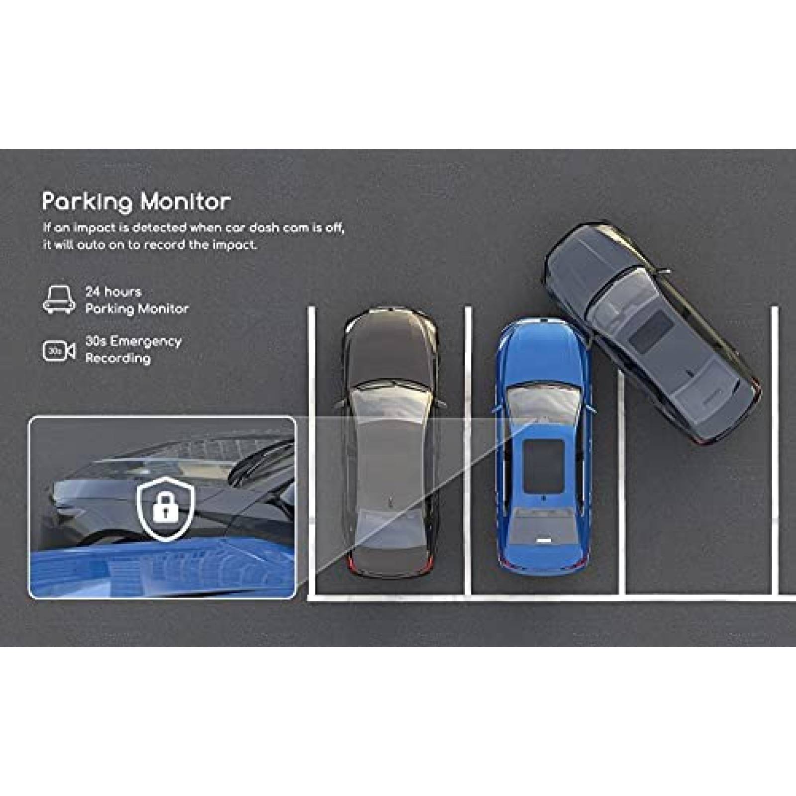 Camara Dual para Auto COOAU D20 1920x1080P30fps -Negro