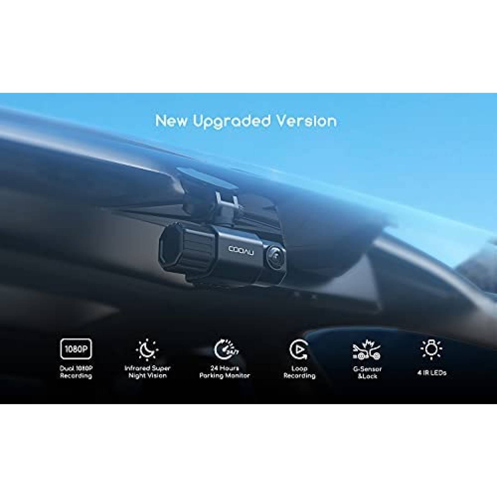 Camara Dual para Auto COOAU D20 1920x1080P30fps -Negro