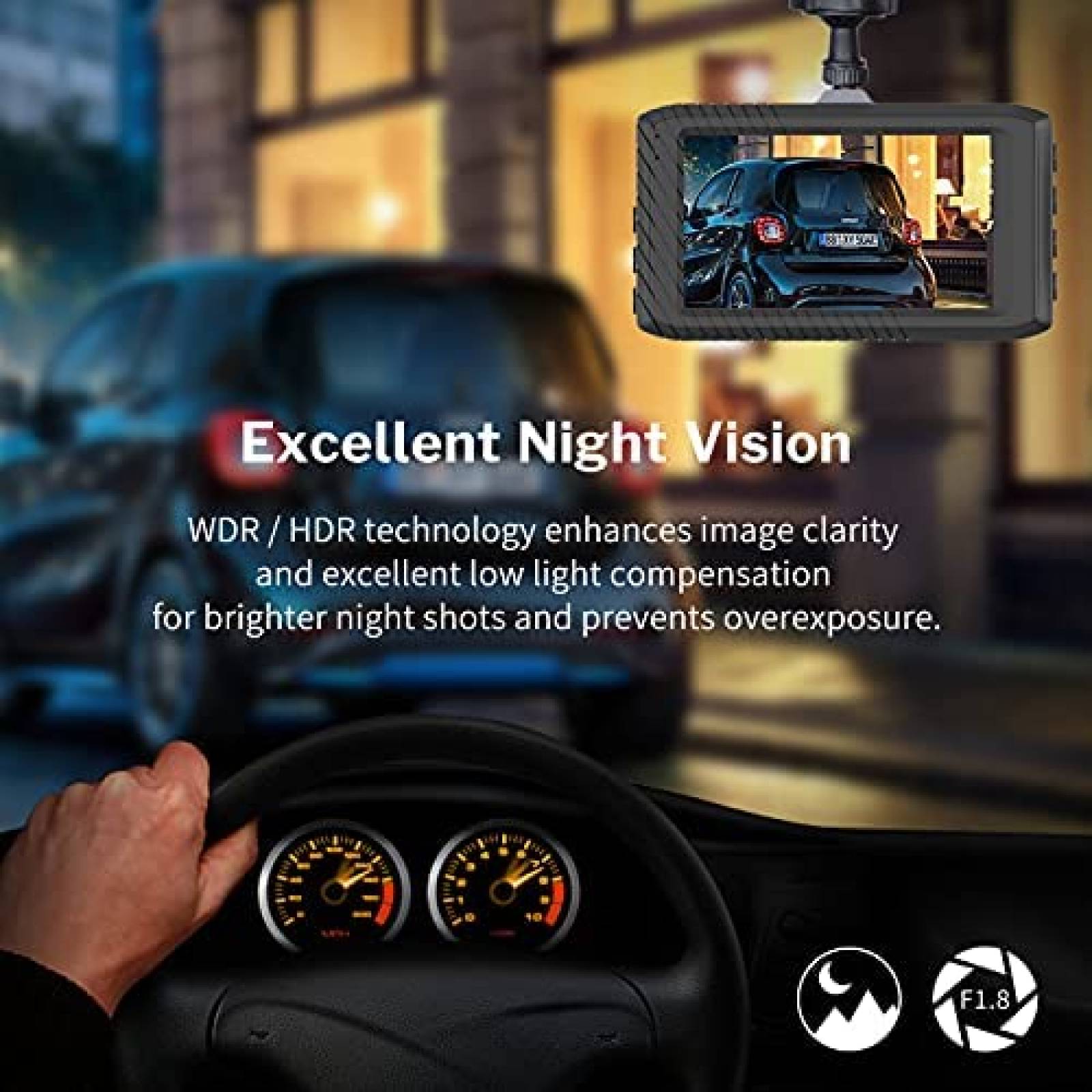 Camara para tablero auto DEEWAZ 1296P 3" -Plateado/negro