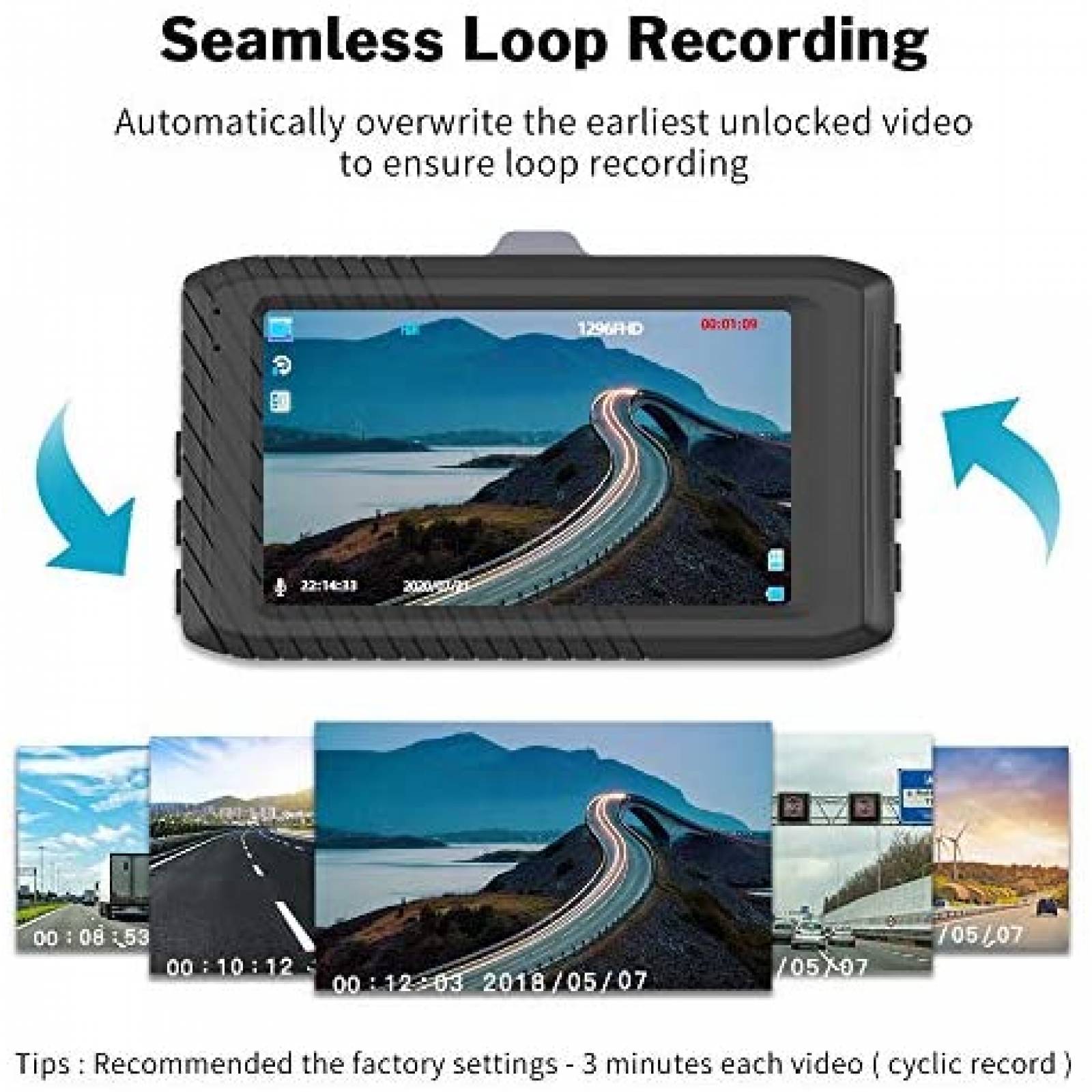 Camara para tablero auto DEEWAZ 1296P 3" -Plateado/negro