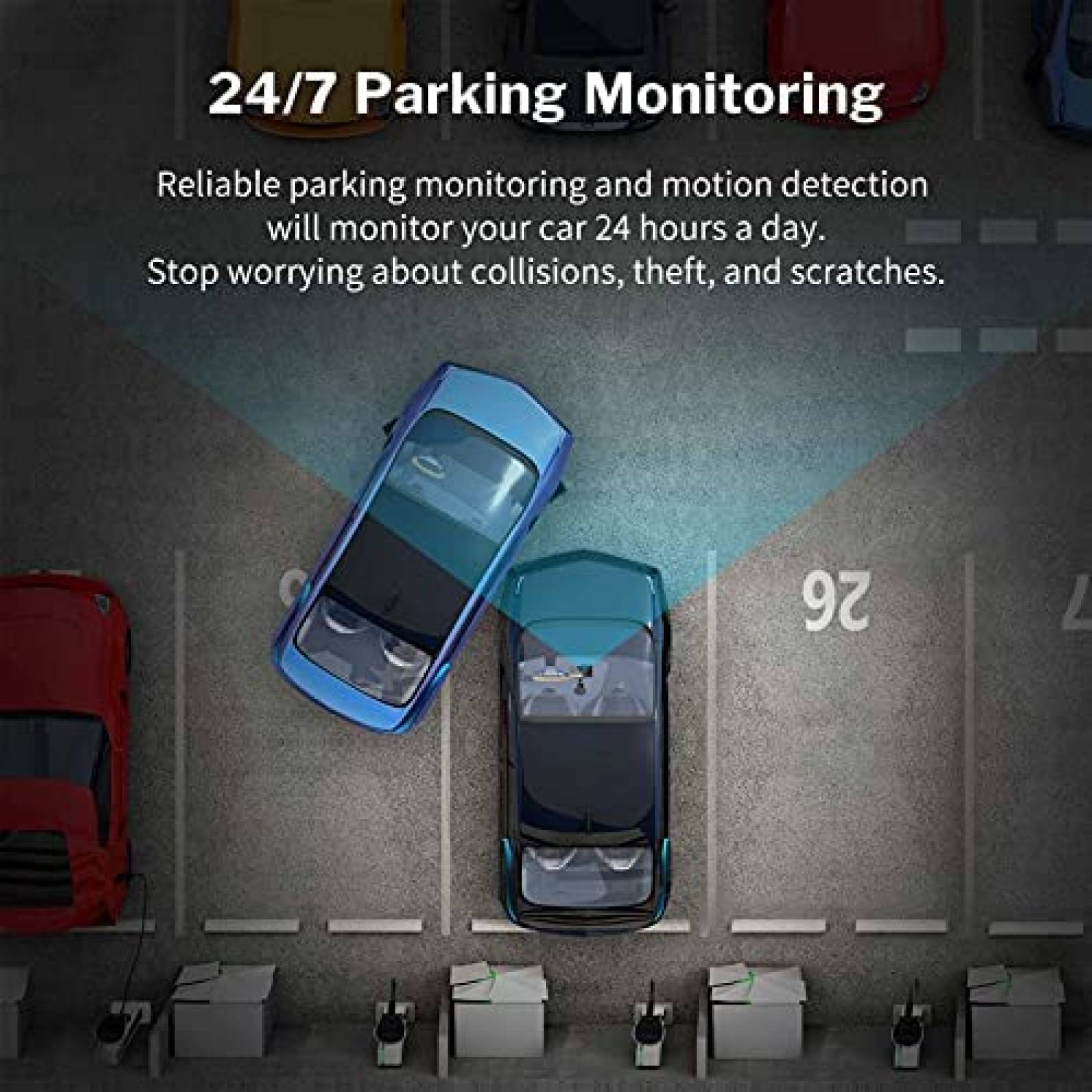 Camara para tablero auto DEEWAZ 1296P 3" -Plateado/negro