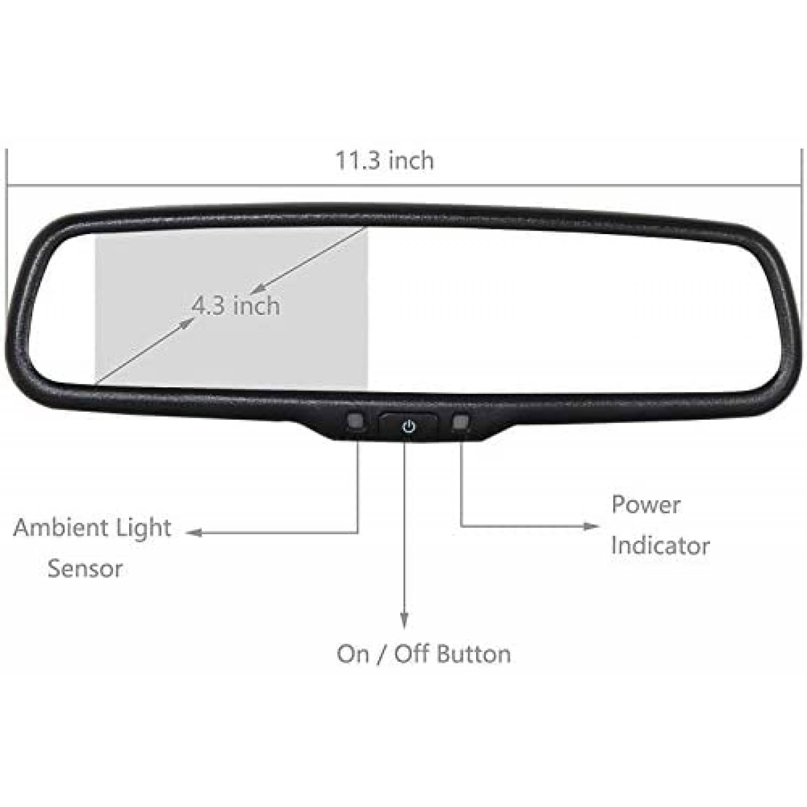 Espejo retrovisor para automovil EWAY Pantalla LCD de 4.3"