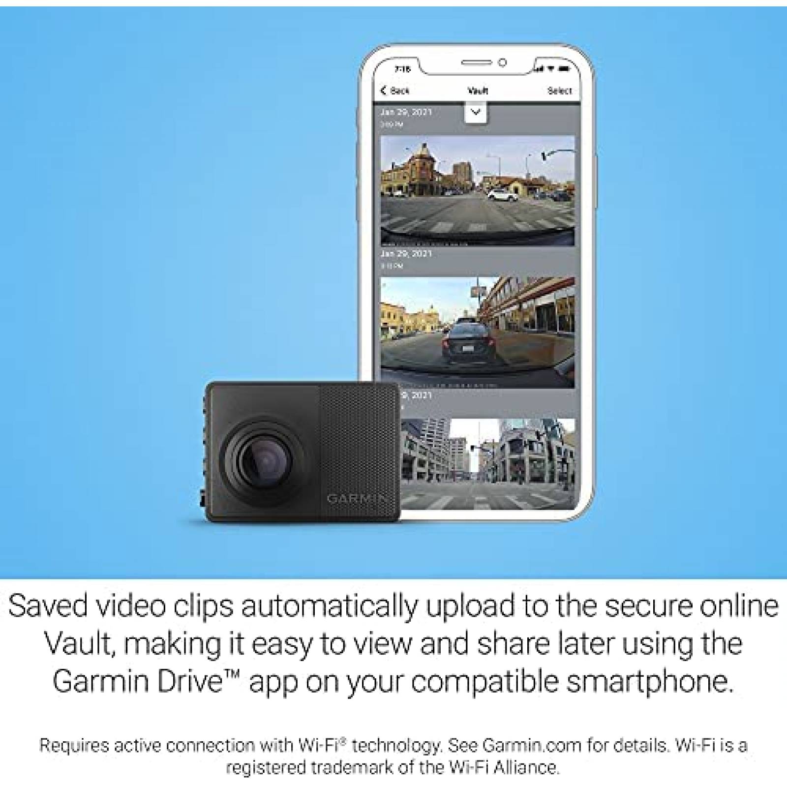 Dash Cam Garmin 67W 1440p y FOV extra ancho de 180 grados