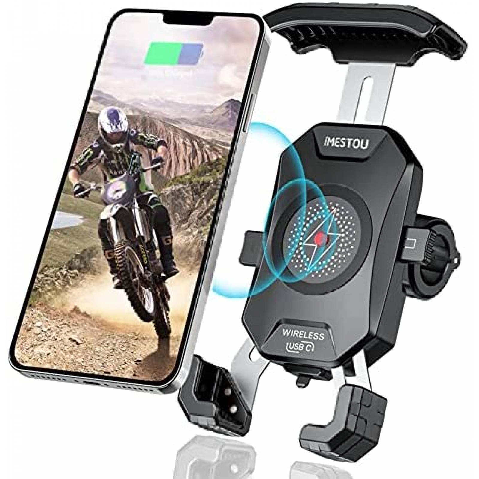 Soporte Cargador iMESTOU para Celulares 4.0-7.0" 15W -Negro