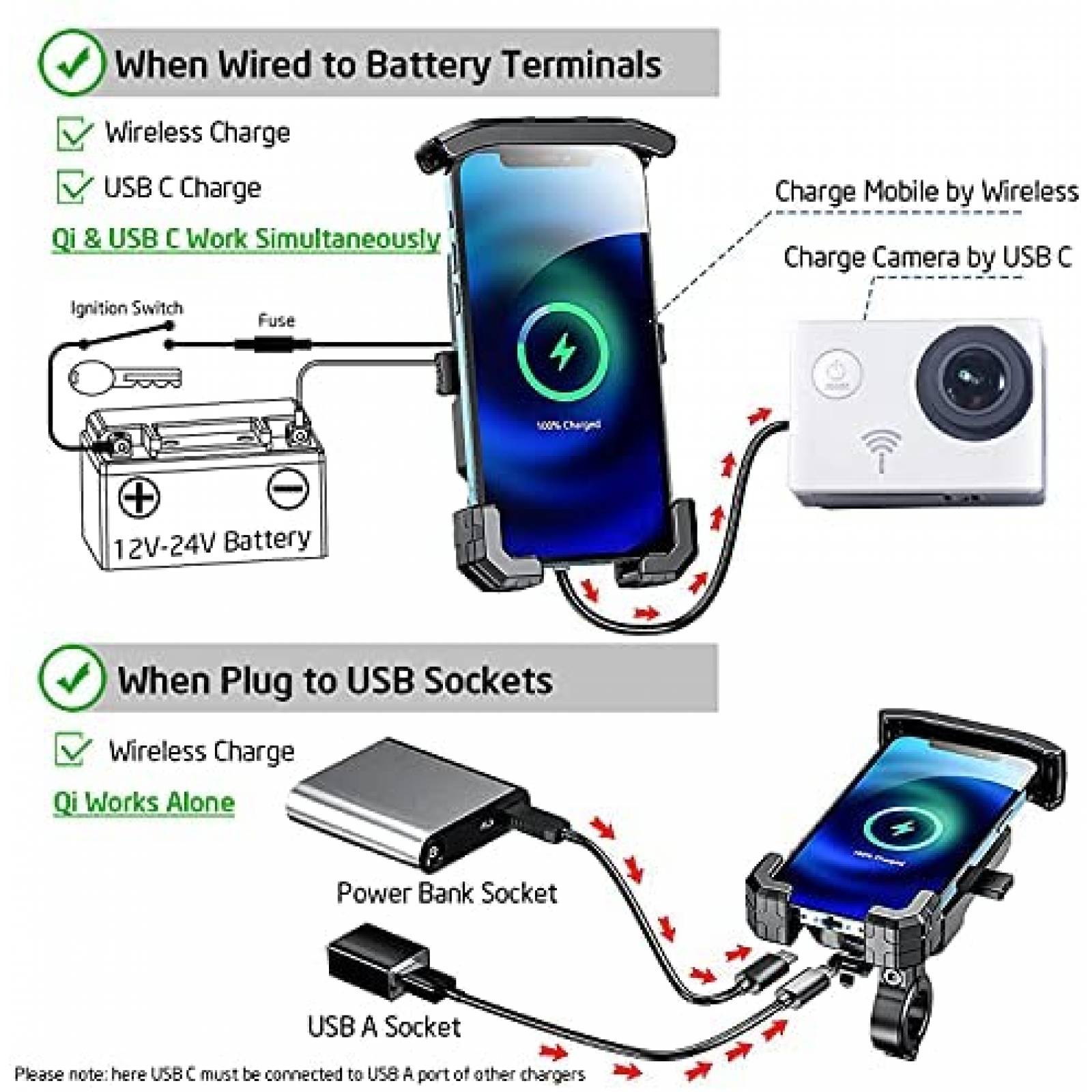 Soporte Cargador iMESTOU para Celulares 4.0-7.0" 15W -Negro