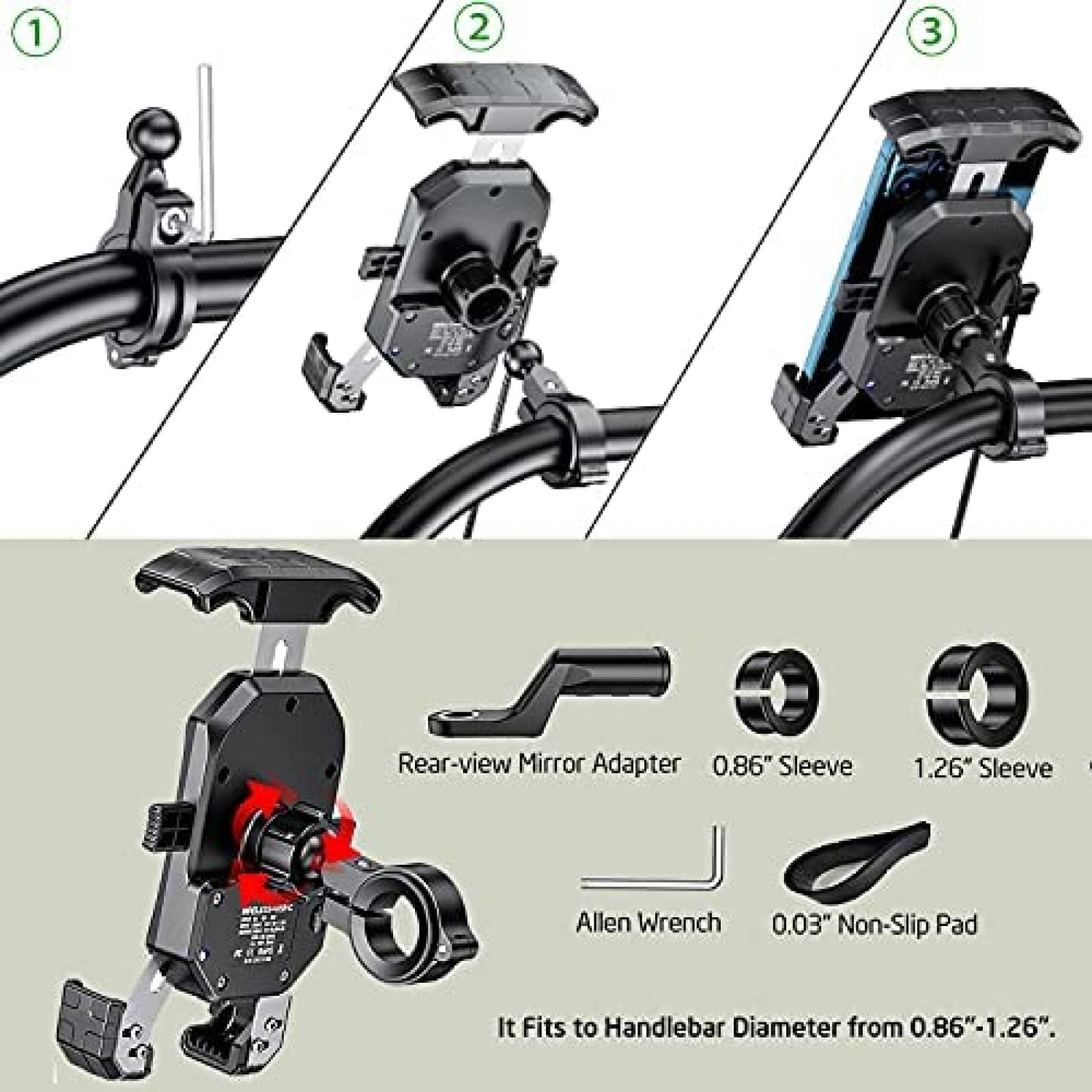 Soporte Cargador iMESTOU para Celulares 4.0-7.0" 15W -Negro